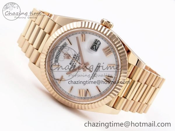 Day Date 40 RG 228235 ARF 1:1 Best Edition White Roman Dial on President Bracelet VR3255