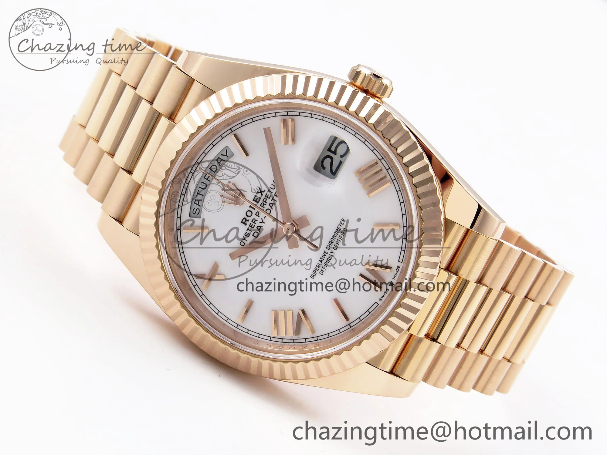 Day Date 40 RG 228235 ARF 1:1 Best Edition White Roman Dial on President Bracelet VR3255