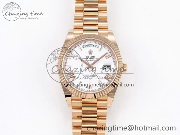 Day Date 40 RG 228235 ARF 1:1 Best Edition White Roman Dial on President Bracelet VR3255