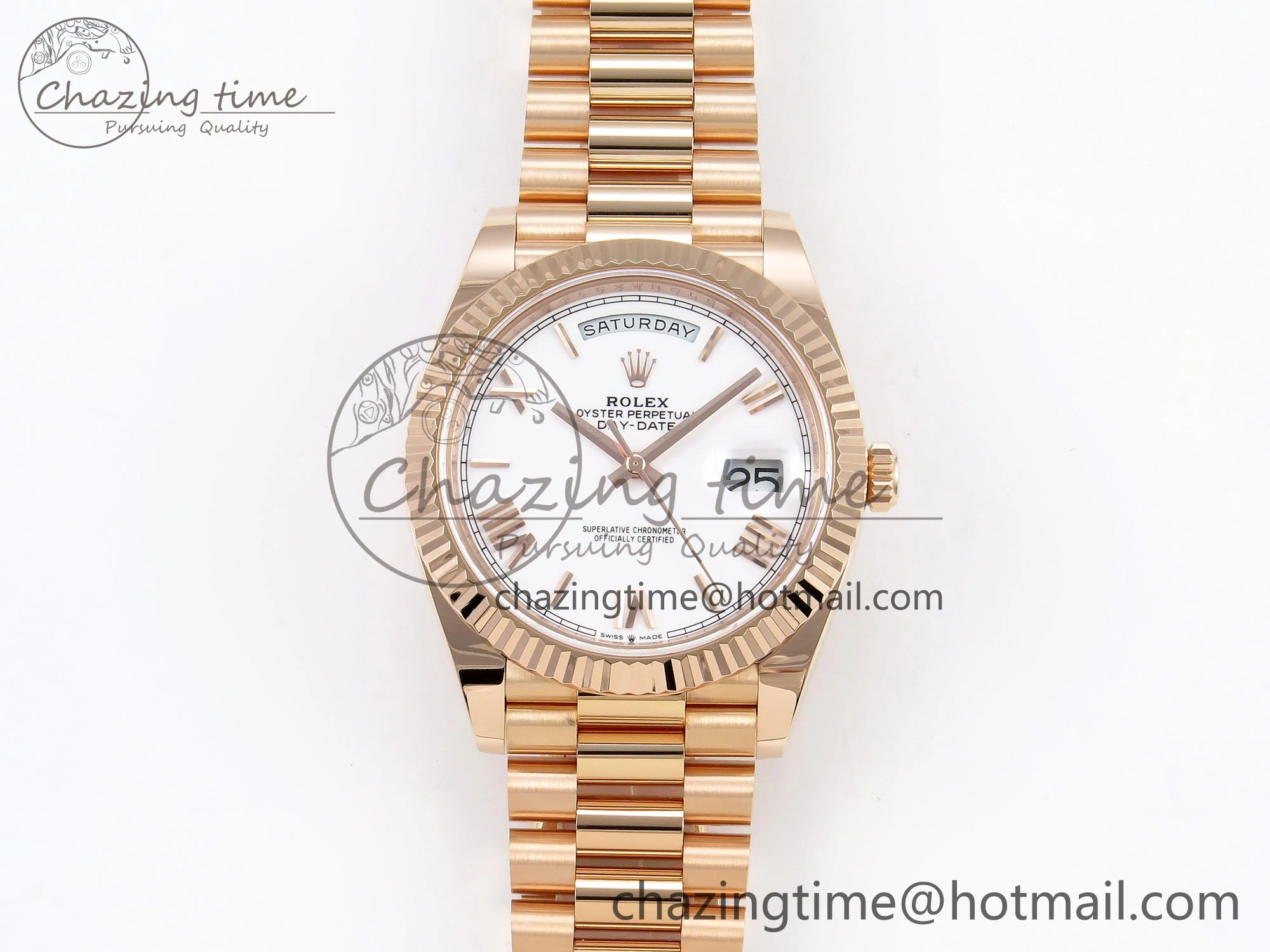 Day Date 40 RG 228235 ARF 1:1 Best Edition White Roman Dial on President Bracelet VR3255