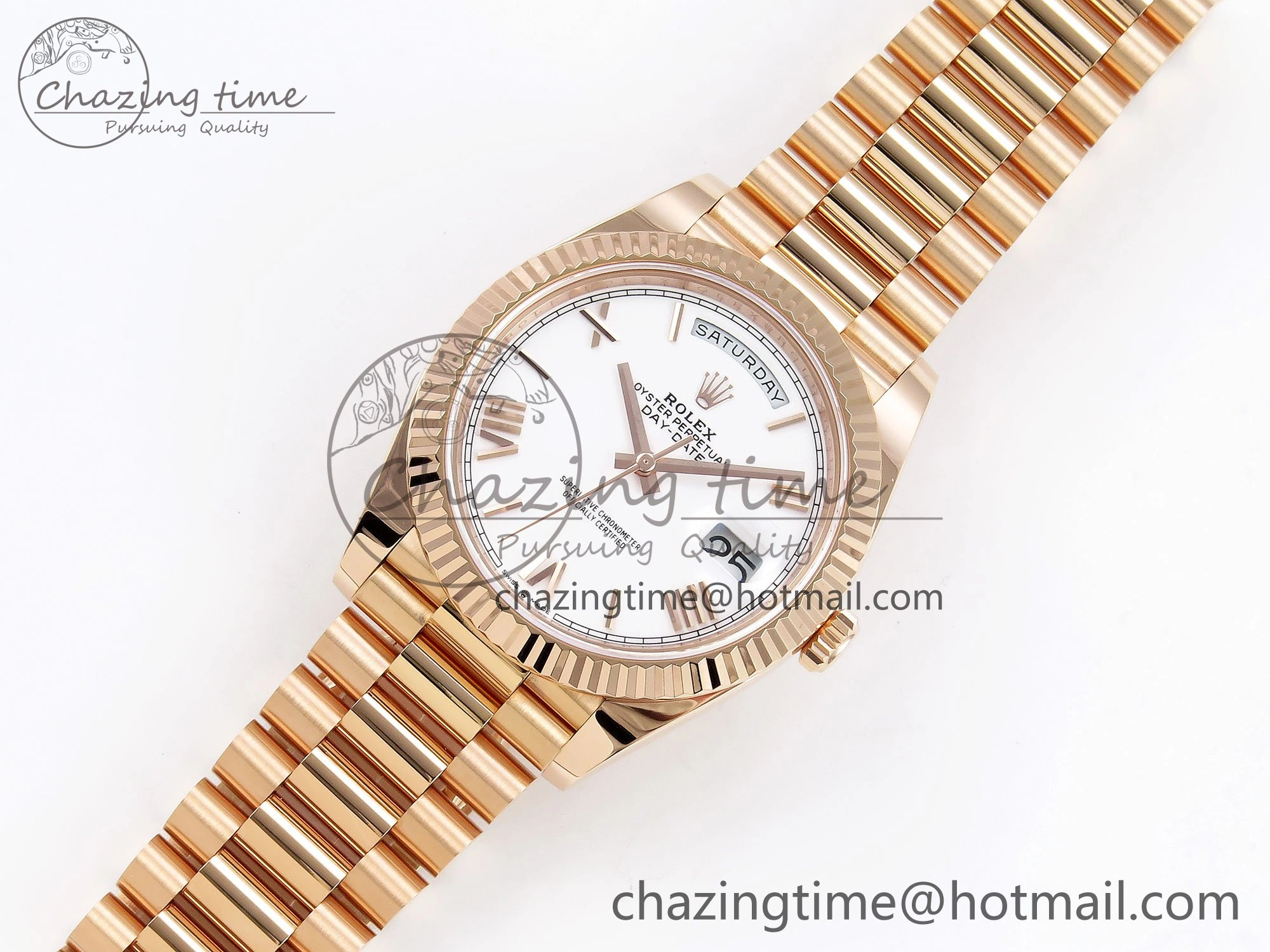Day Date 40 RG 228235 ARF 1:1 Best Edition White Roman Dial on President Bracelet VR3255