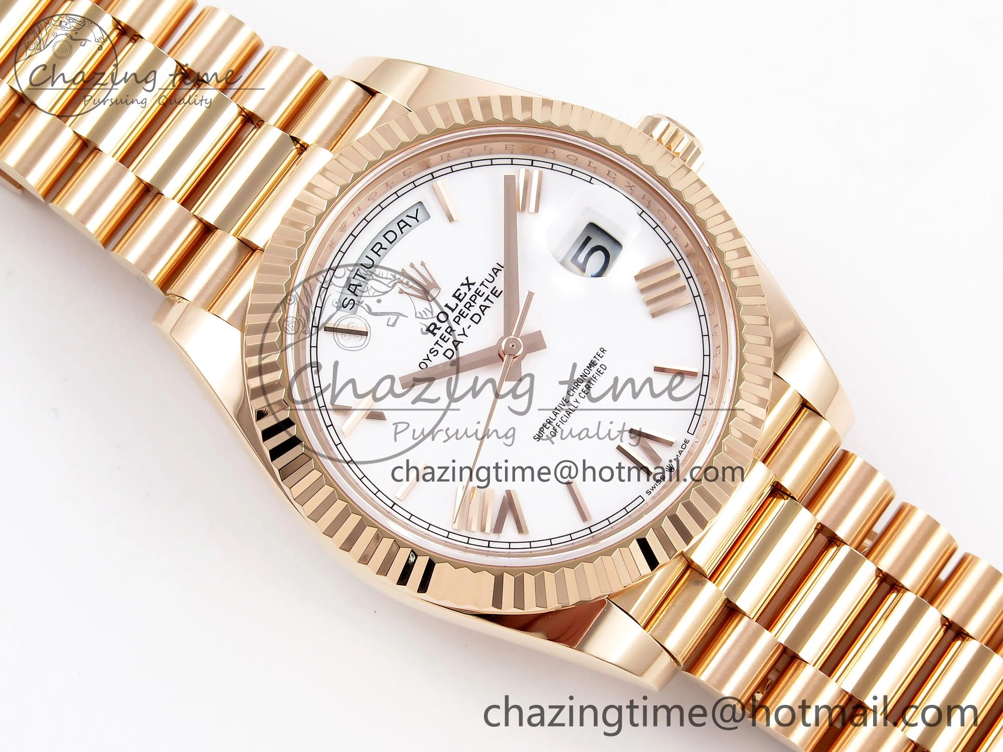 Day Date 40 RG 228235 ARF 1:1 Best Edition White Roman Dial on President Bracelet VR3255