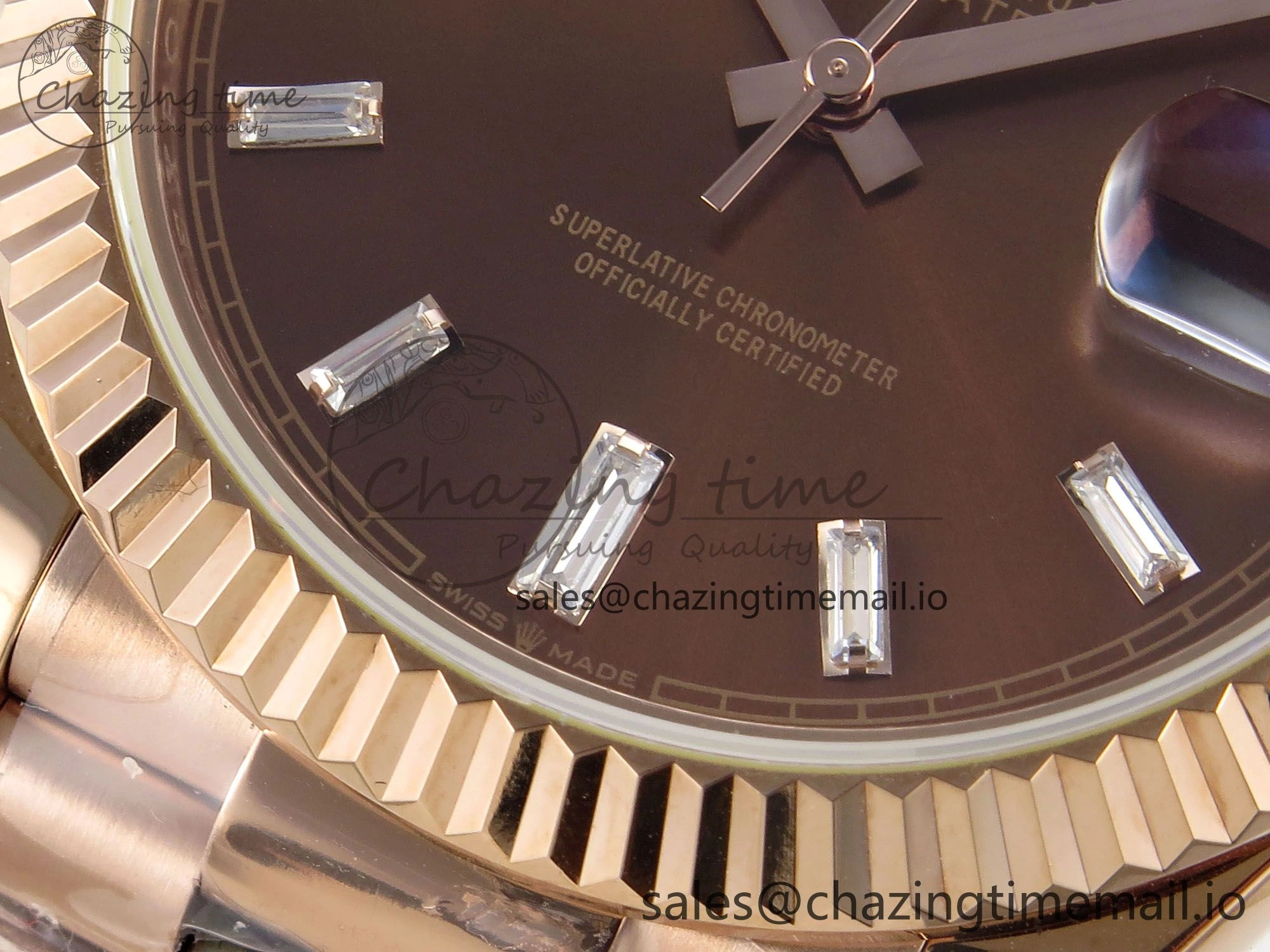 Day Date 40 RG 228235 KF 1:1 Best Edition Brown Crystal Dial on President Bracelet VR3255 (Gain Weight)