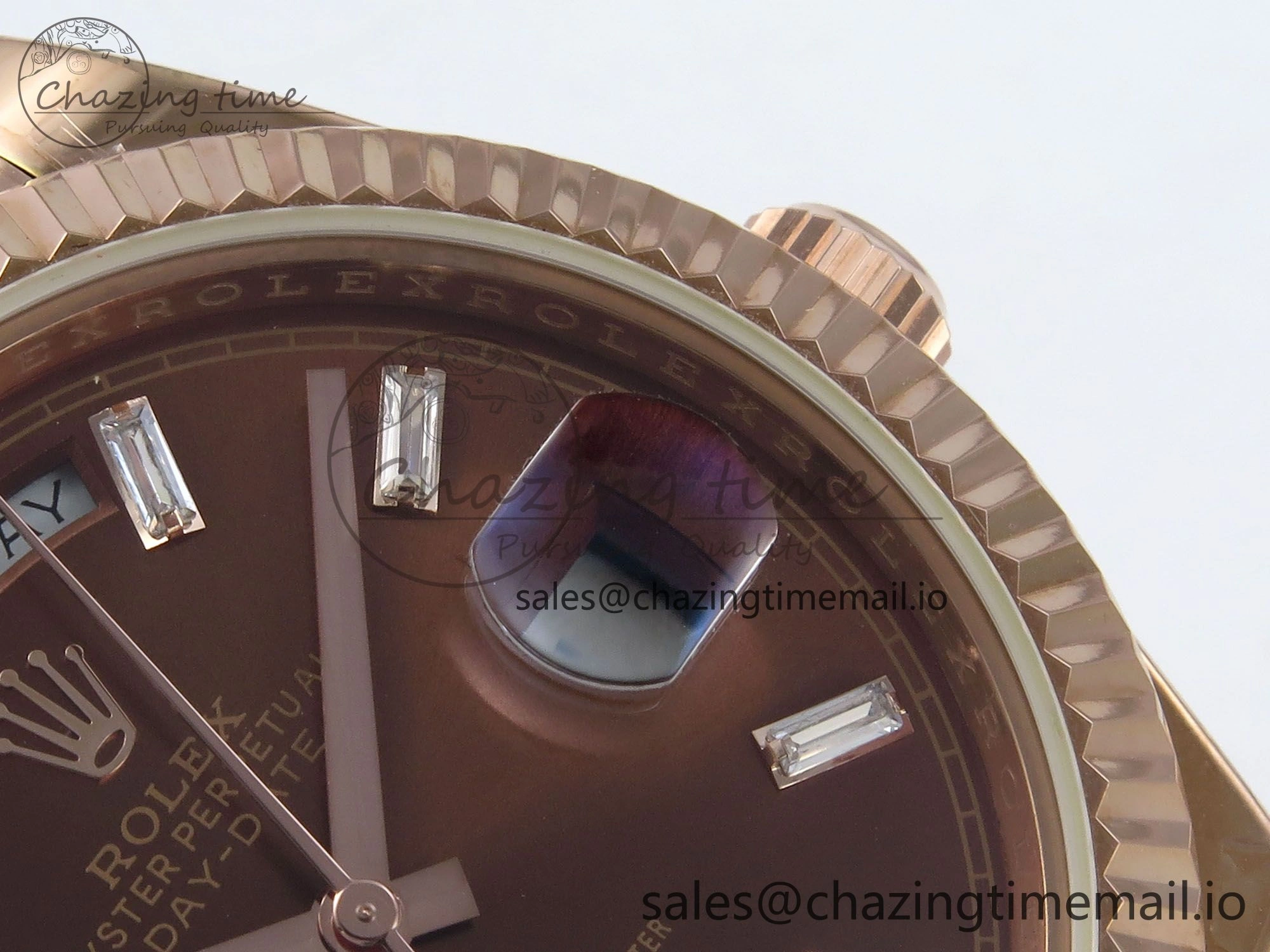 Day Date 40 RG 228235 KF 1:1 Best Edition Brown Crystal Dial on President Bracelet VR3255 (Gain Weight)