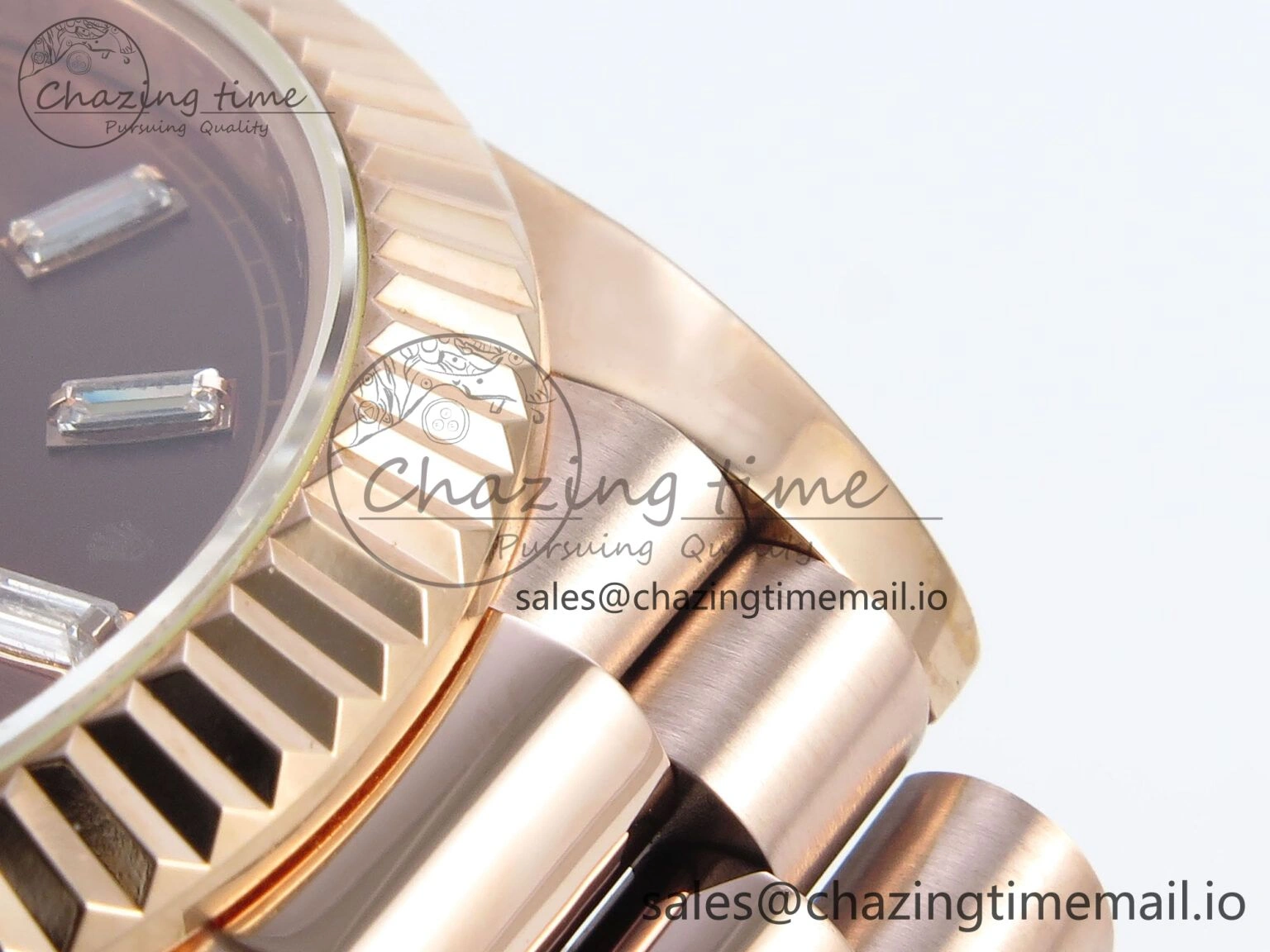 Day Date 40 RG 228235 KF 1:1 Best Edition Brown Crystal Dial on President Bracelet VR3255 (Gain Weight)