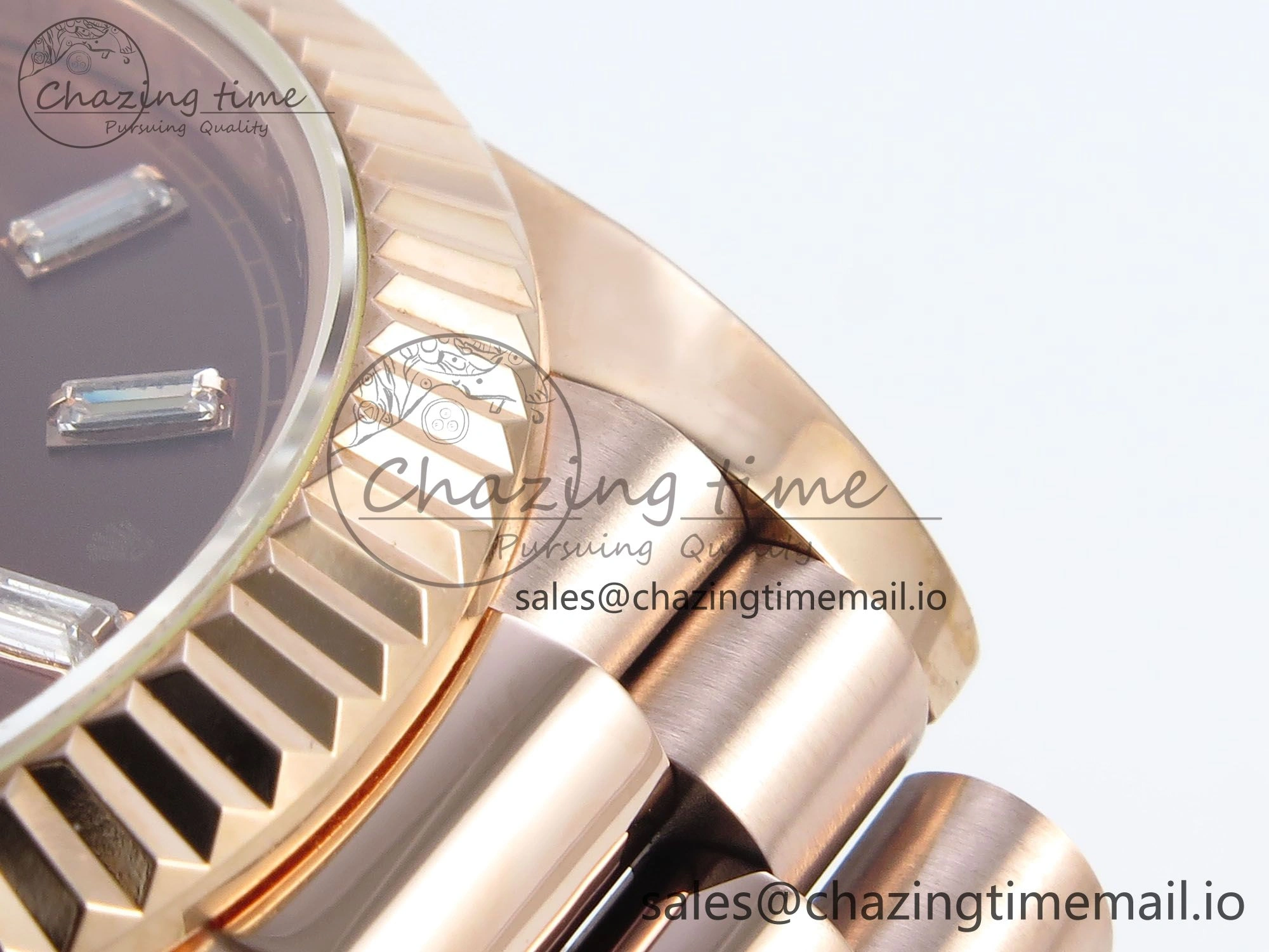 Day Date 40 RG 228235 KF 1:1 Best Edition Brown Crystal Dial on President Bracelet VR3255 (Gain Weight)