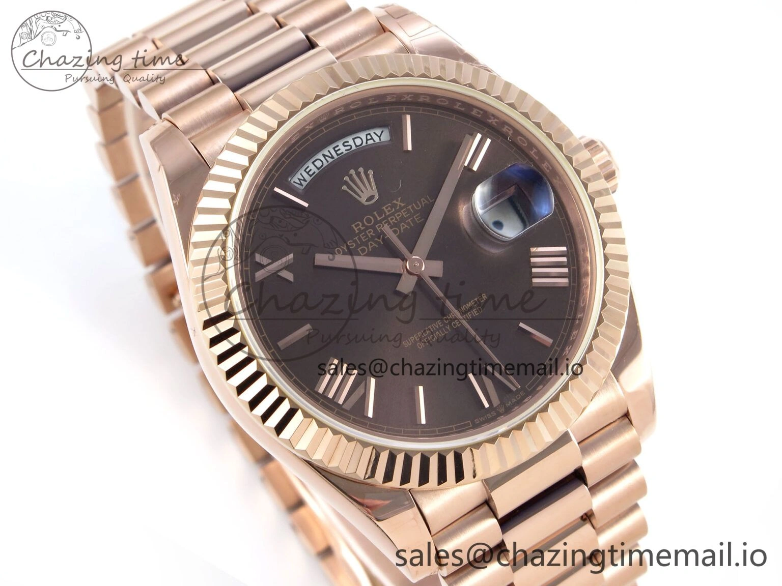 Day Date 40 RG 228235 KF 1:1 Best Edition Brown Roman Dial on President Bracelet VR3255 (Gain Weight)