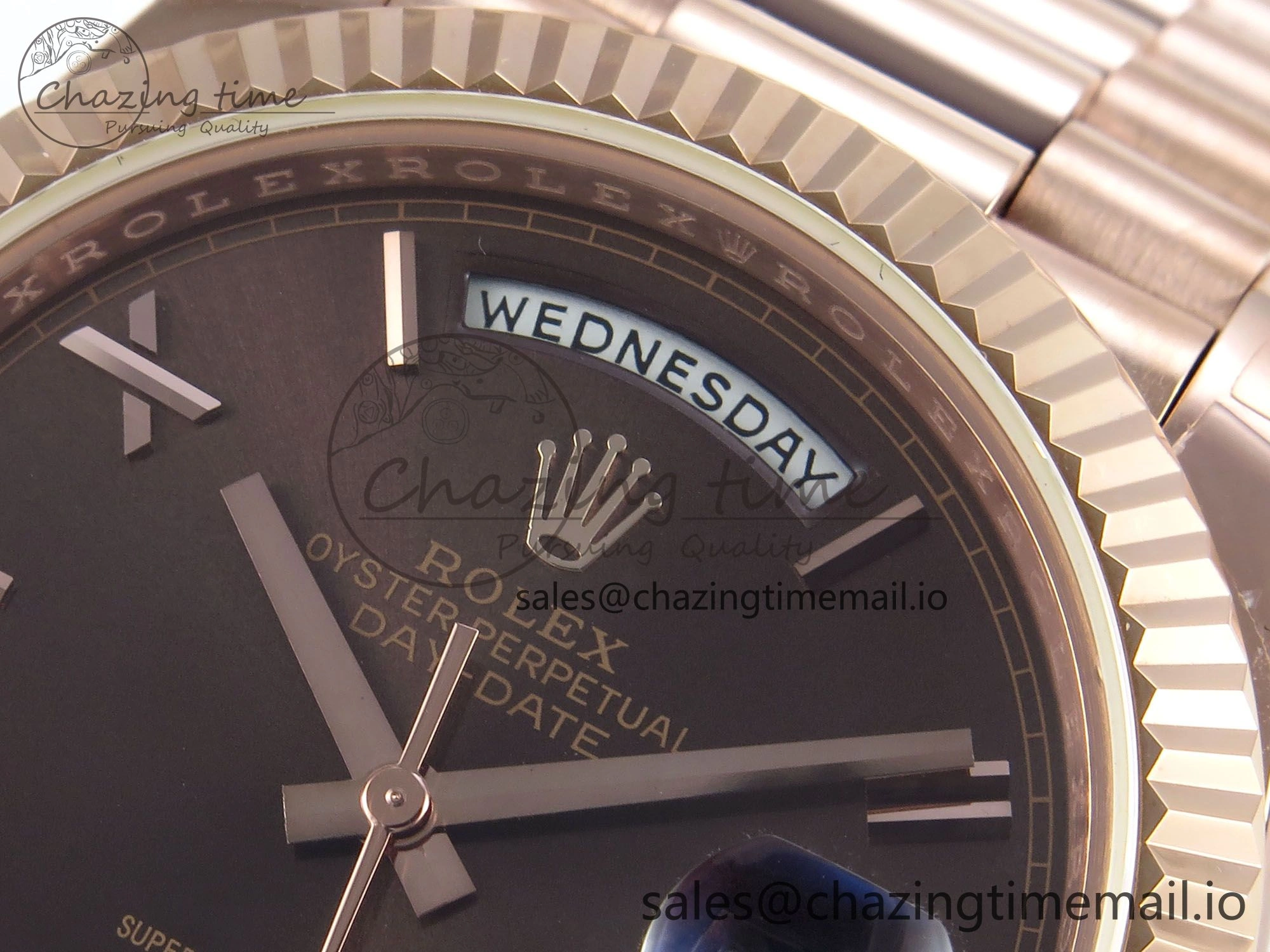 Day Date 40 RG 228235 KF 1:1 Best Edition Brown Roman Dial on President Bracelet VR3255 (Gain Weight)
