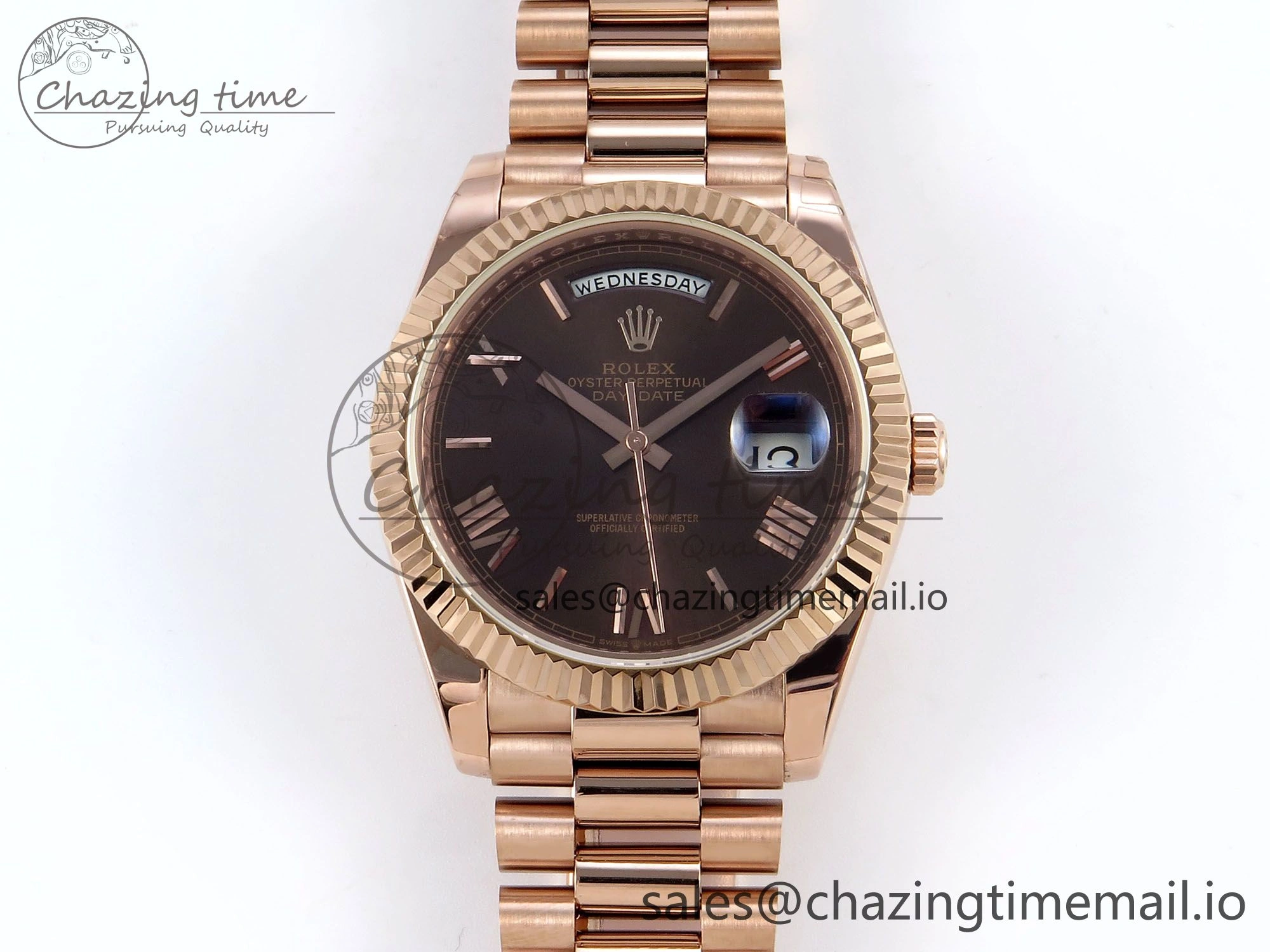 Day Date 40 RG 228235 KF 1:1 Best Edition Brown Roman Dial on President Bracelet VR3255 (Gain Weight)