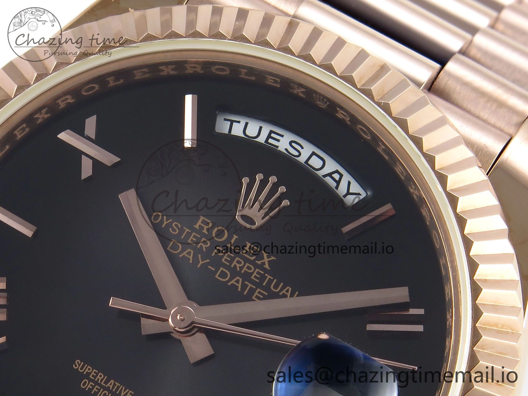 Day Date 40 RG 228235 KF 1:1 Best Edition Gray Roman Dial on President Bracelet VR3255 (Gain Weight)