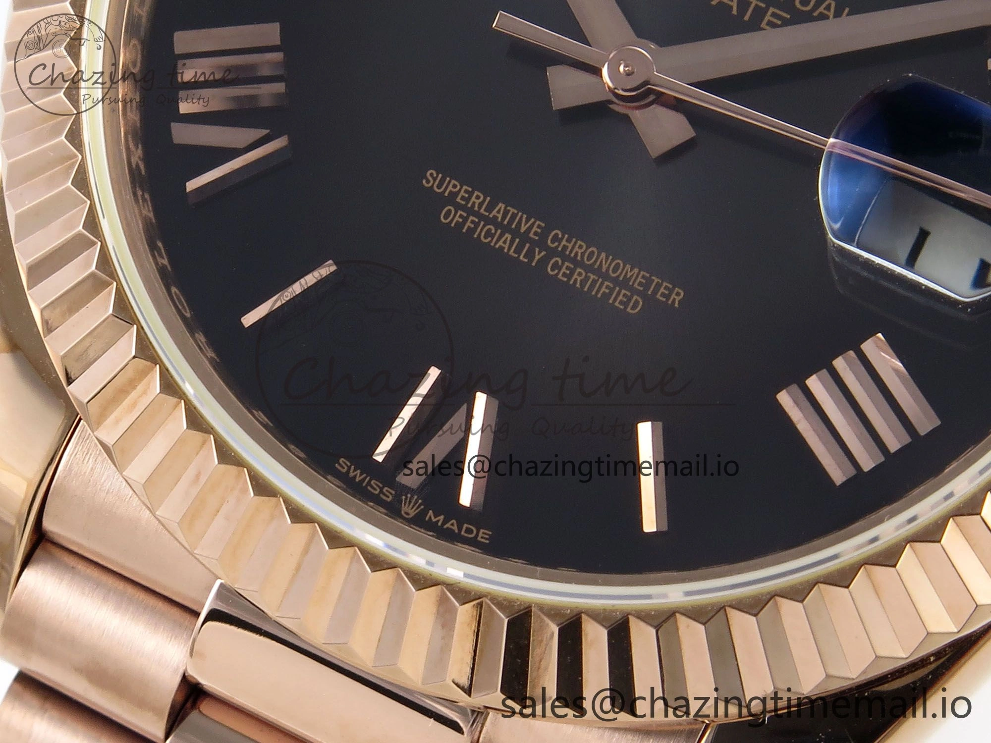 Day Date 40 RG 228235 KF 1:1 Best Edition Gray Roman Dial on President Bracelet VR3255 (Gain Weight)