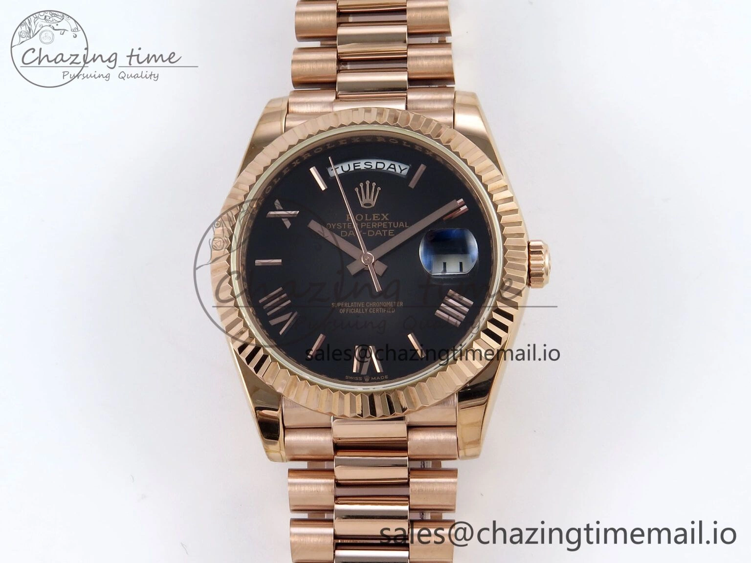 Day Date 40 RG 228235 KF 1:1 Best Edition Gray Roman Dial on President Bracelet VR3255 (Gain Weight)