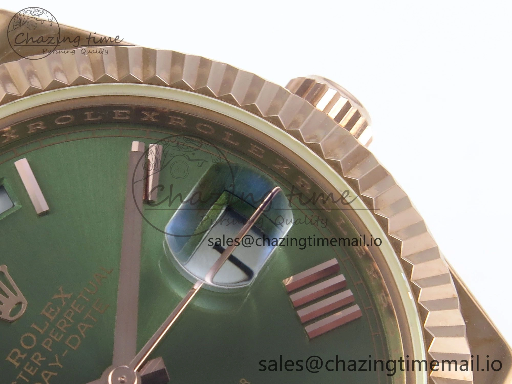 Day Date 40 RG 228235 KF 1:1 Best Edition Green Roman Dial on President Bracelet VR3255 (Gain Weight)