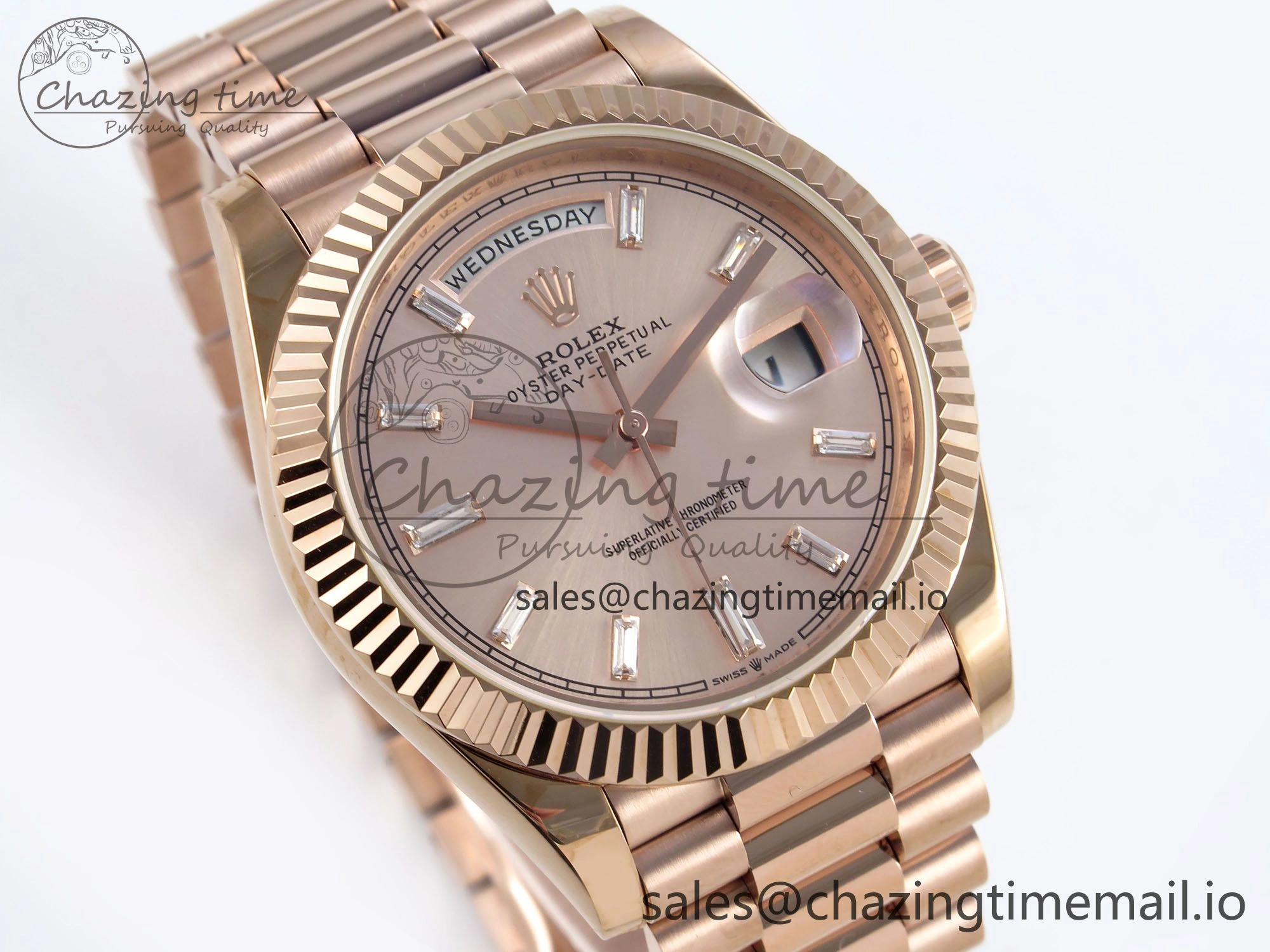Day Date 40 RG 228235 KF 1:1 Best Edition RG Crystal Dial on President Bracelet VR3255 (Gain Weight)