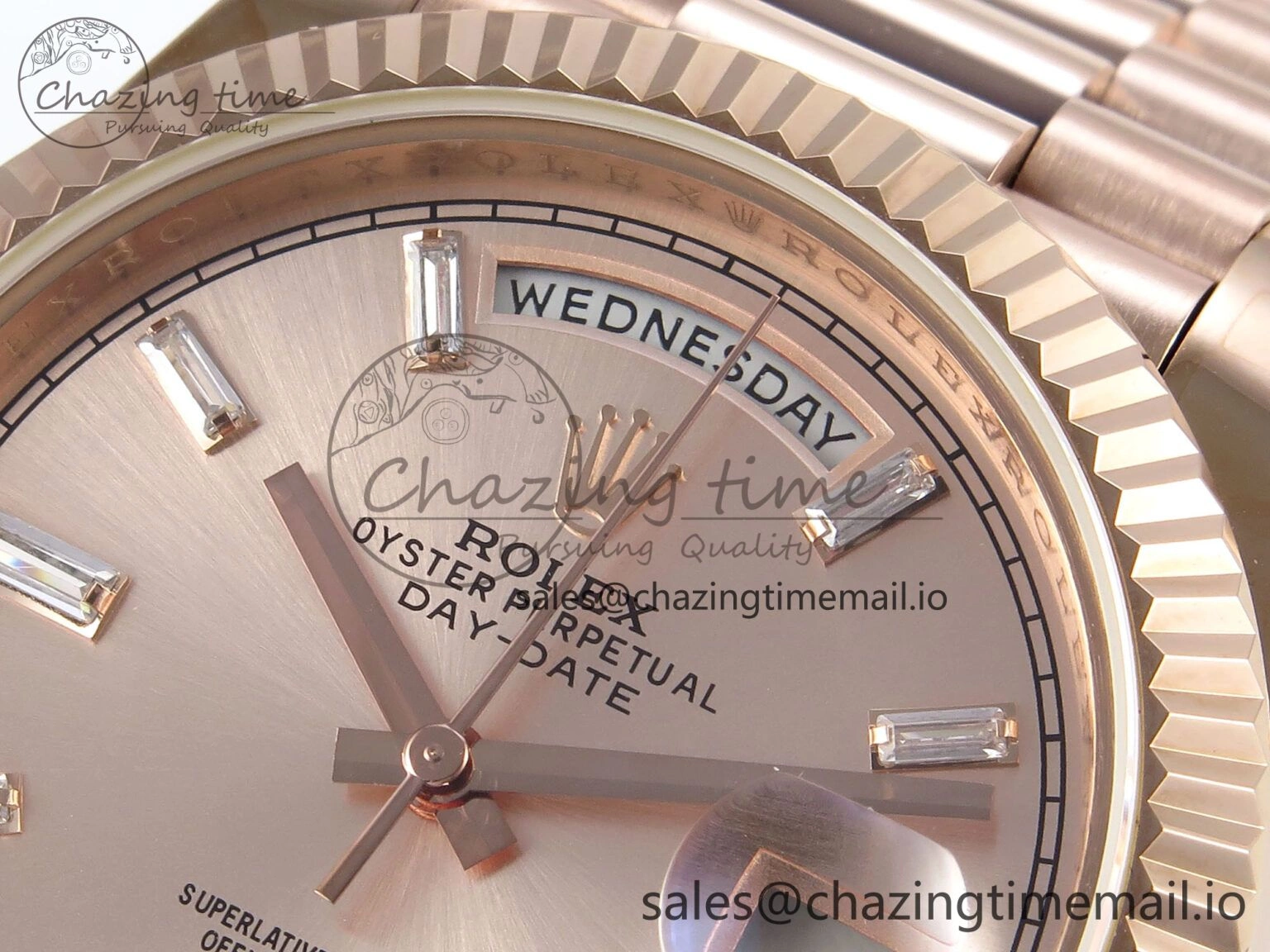 Day Date 40 RG 228235 KF 1:1 Best Edition RG Crystal Dial on President Bracelet VR3255 (Gain Weight)