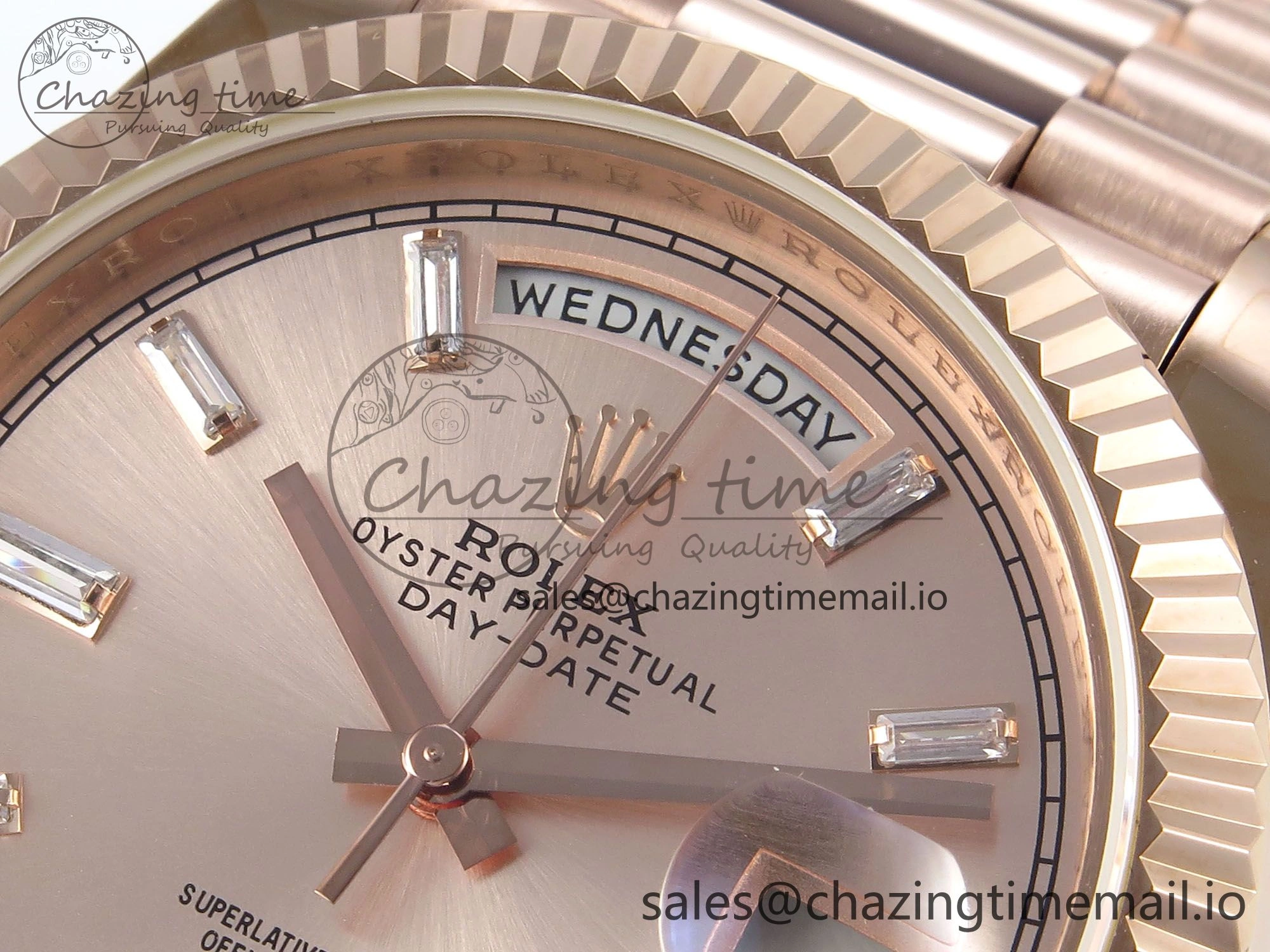 Day Date 40 RG 228235 KF 1:1 Best Edition RG Crystal Dial on President Bracelet VR3255 (Gain Weight)