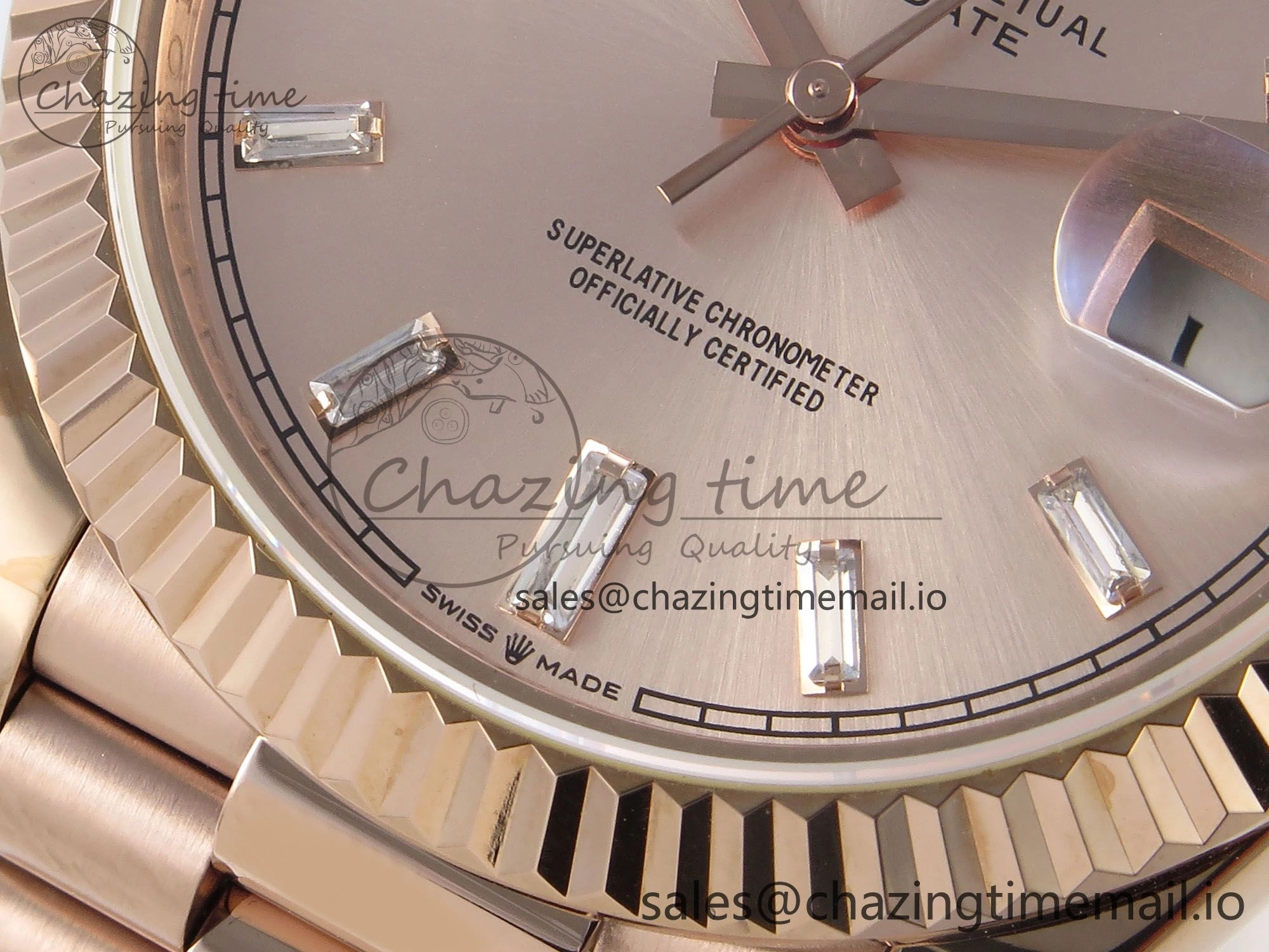 Day Date 40 RG 228235 KF 1:1 Best Edition RG Crystal Dial on President Bracelet VR3255 (Gain Weight)