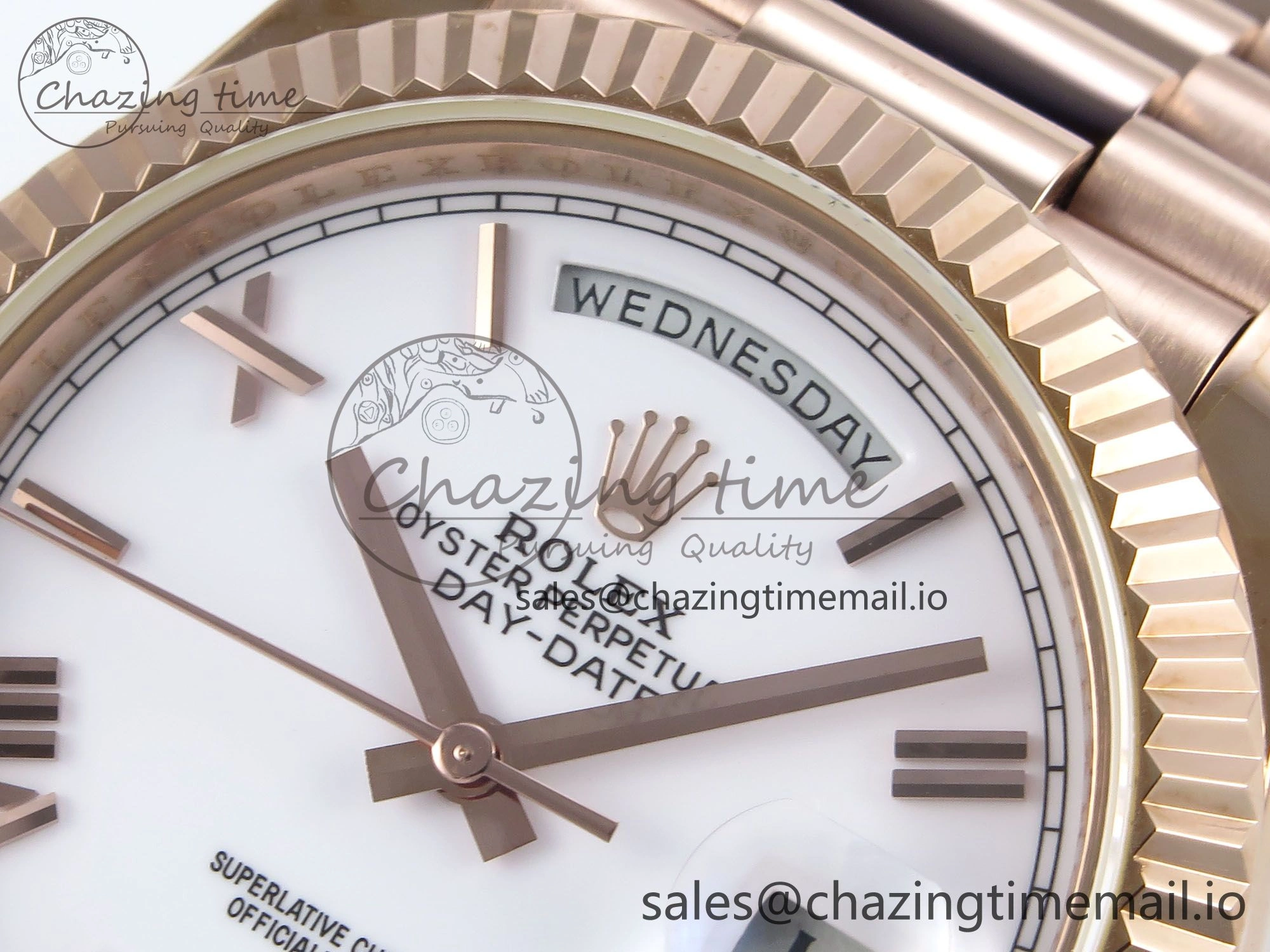 Day Date 40 RG 228235 KF 1:1 Best Edition White Roman Dial on President Bracelet VR3255 (Gain Weight)