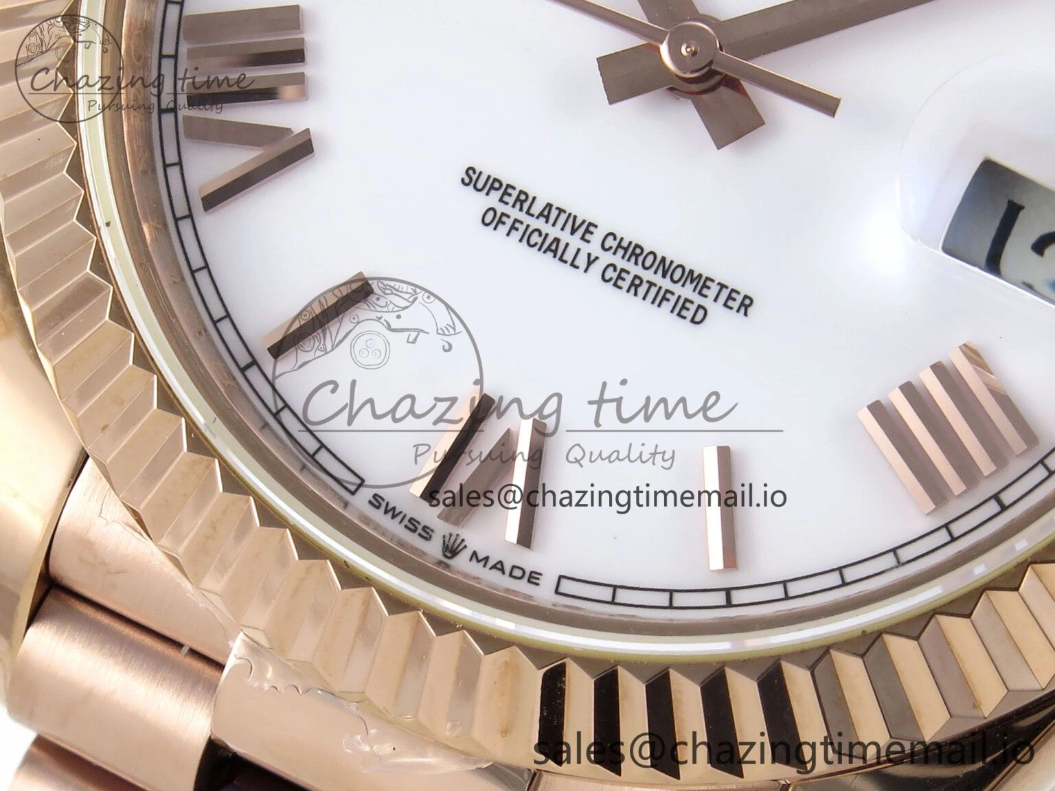 Day Date 40 RG 228235 KF 1:1 Best Edition White Roman Dial on President Bracelet VR3255 (Gain Weight)