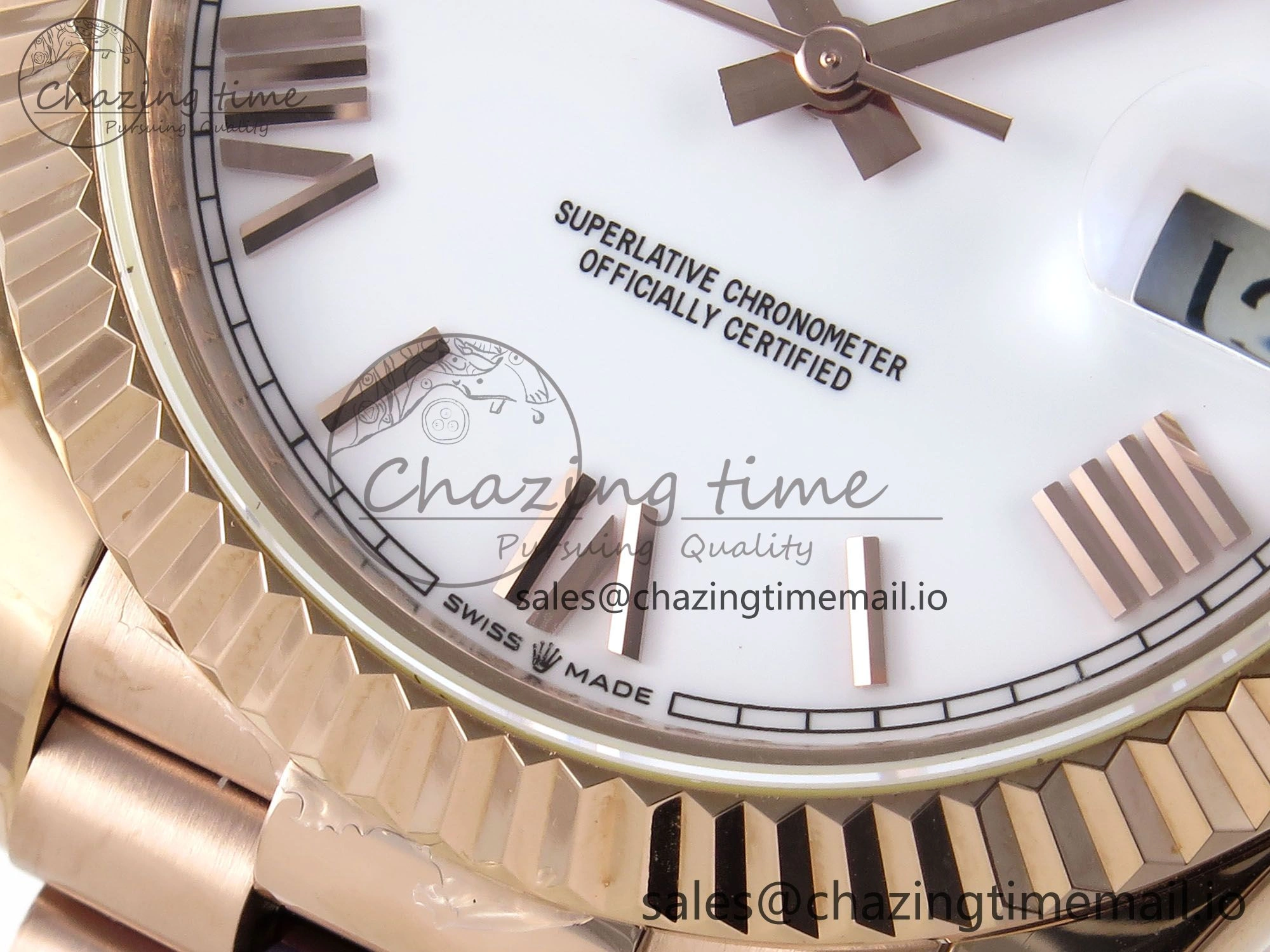 Day Date 40 RG 228235 KF 1:1 Best Edition White Roman Dial on President Bracelet VR3255 (Gain Weight)