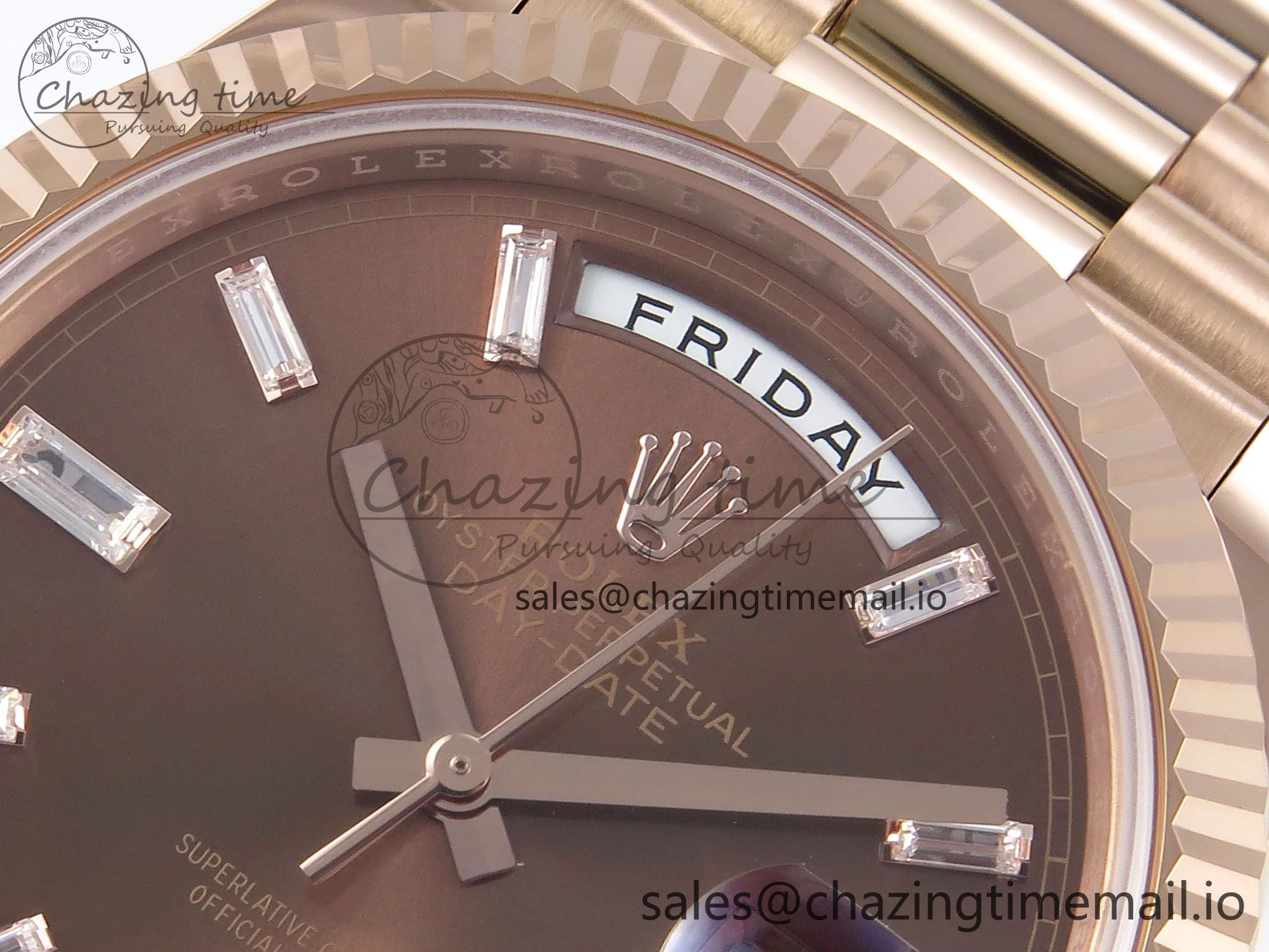 Day Date 40 RG 228235 Noob 1:1 Best Edition Brown Crystal Dial on President Bracelet A2836 (Gain Weight)