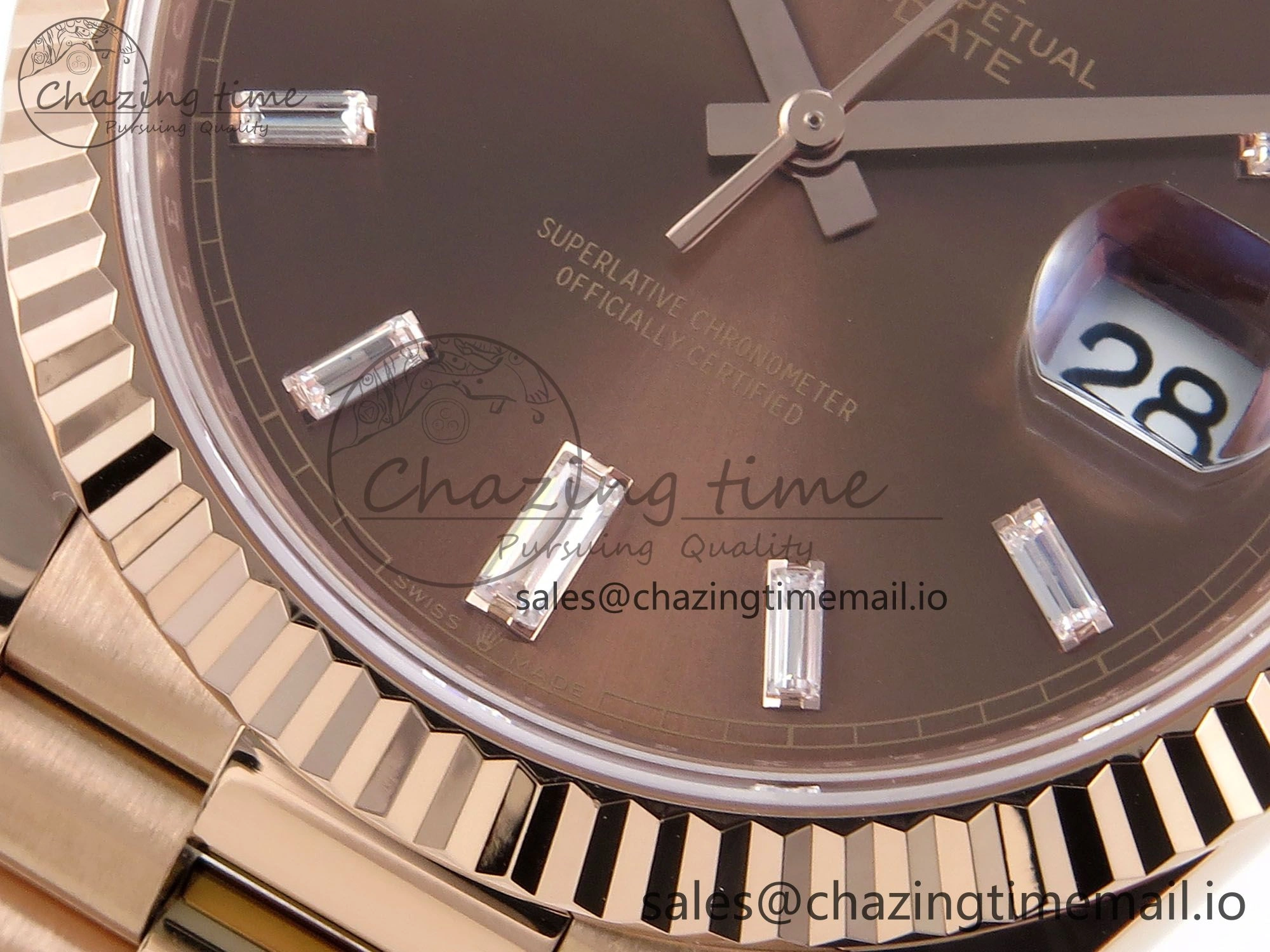 Day Date 40 RG 228235 Noob 1:1 Best Edition Brown Crystal Dial on President Bracelet A2836 (Gain Weight)