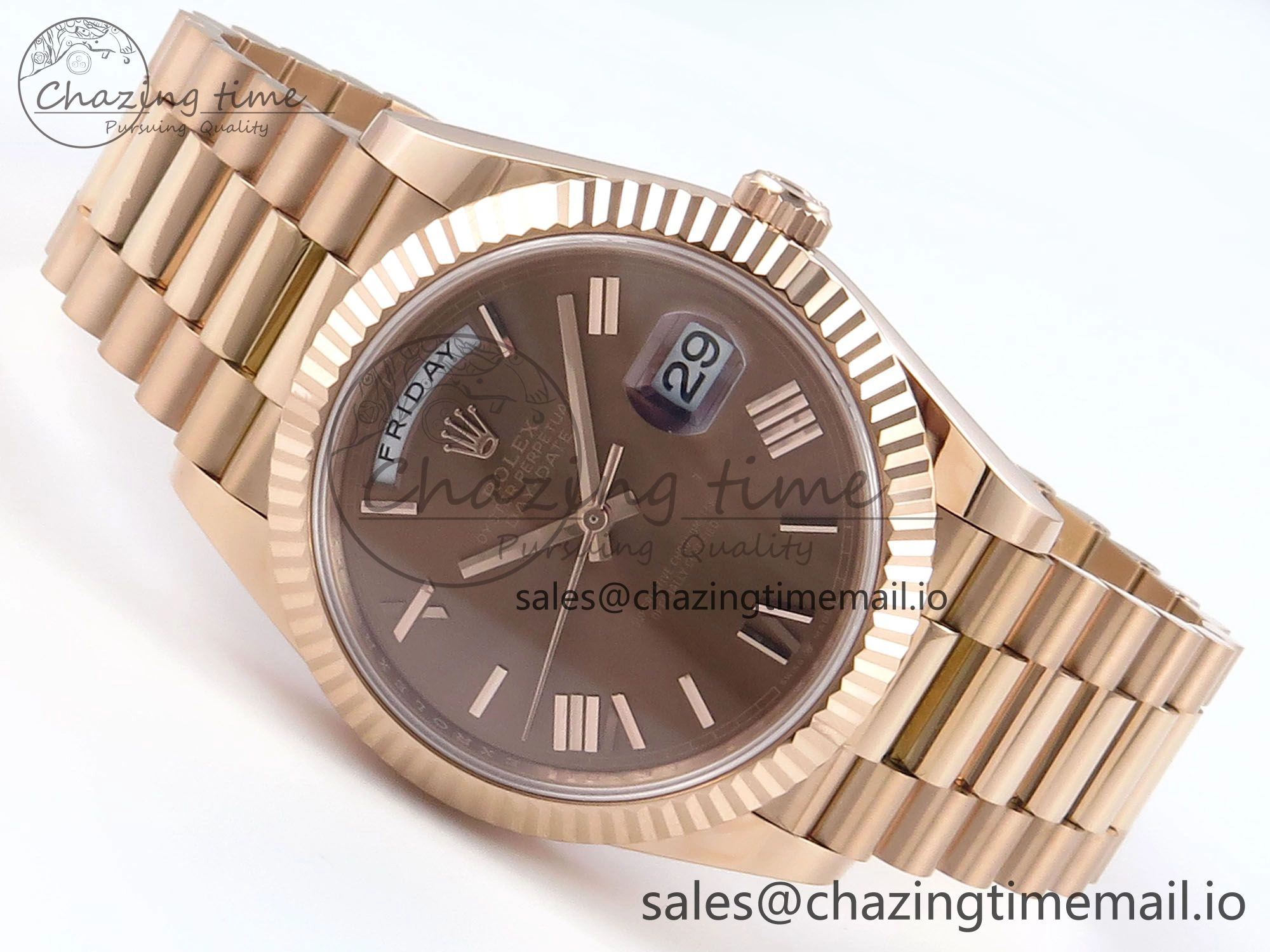 Day Date 40 RG 228235 Noob 1:1 Best Edition Brown Roman Dial on President Bracelet A2836 (Gain Weight)