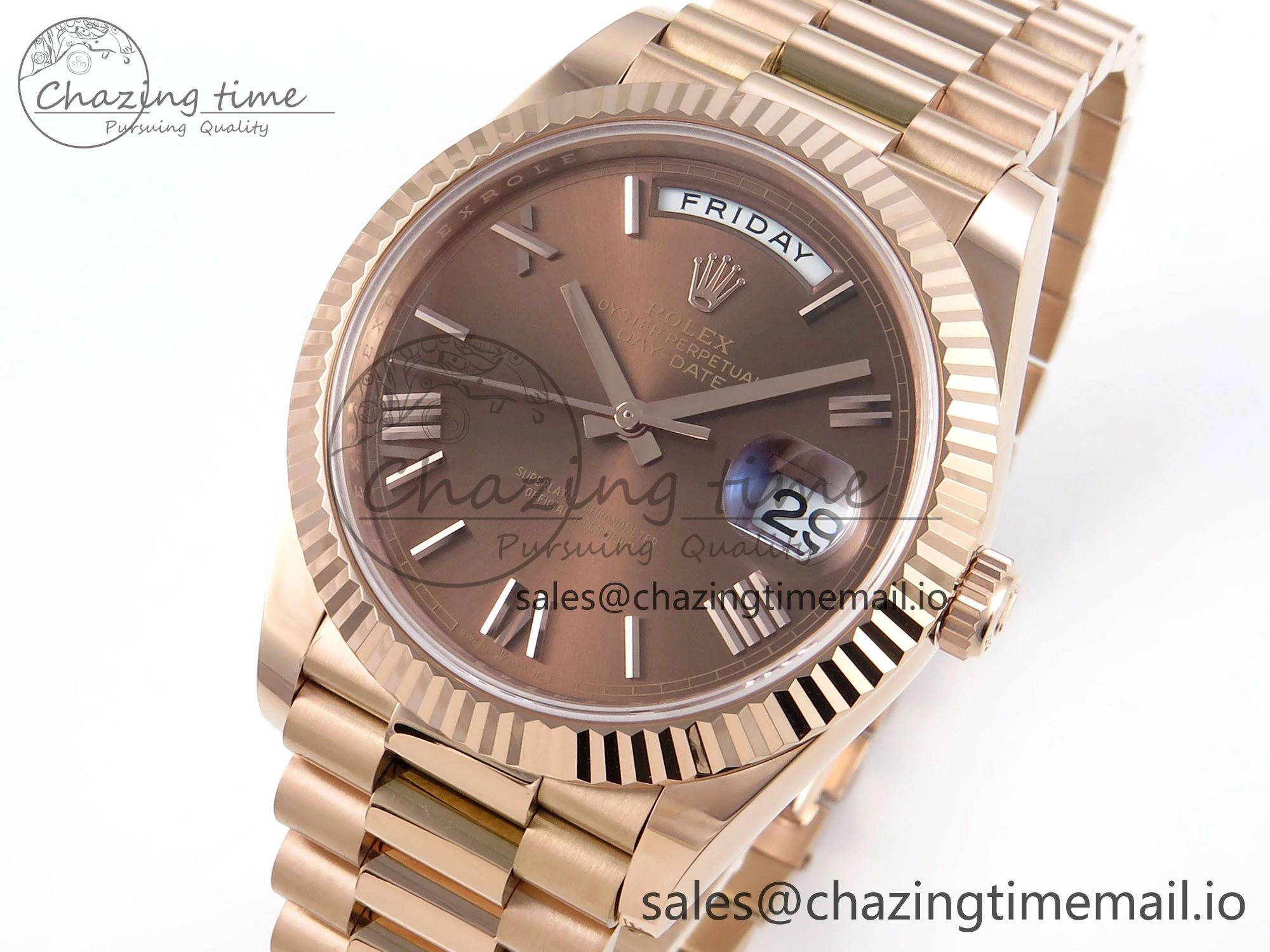 Day Date 40 RG 228235 Noob 1:1 Best Edition Brown Roman Dial on President Bracelet A2836 (Gain Weight)