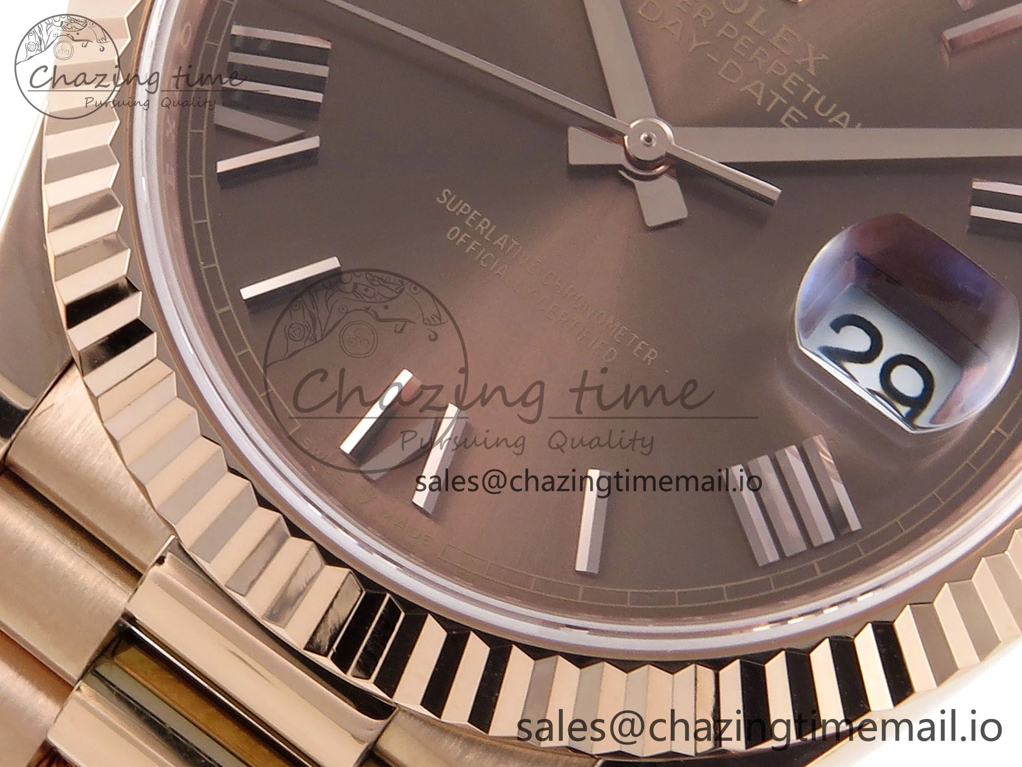 Day Date 40 RG 228235 Noob 1:1 Best Edition Brown Roman Dial on President Bracelet A2836 (Gain Weight)