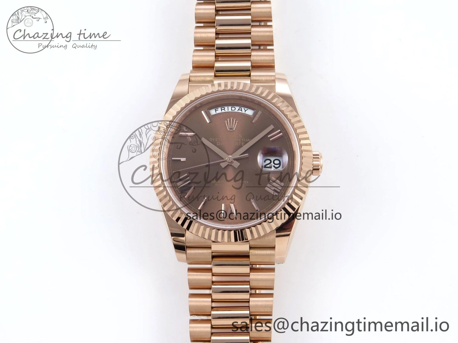 Day Date 40 RG 228235 Noob 1:1 Best Edition Brown Roman Dial on President Bracelet A2836 (Gain Weight)