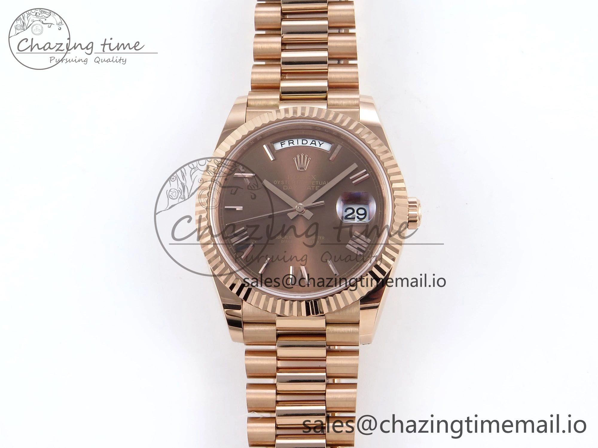 Day Date 40 RG 228235 Noob 1:1 Best Edition Brown Roman Dial on President Bracelet A2836 (Gain Weight)