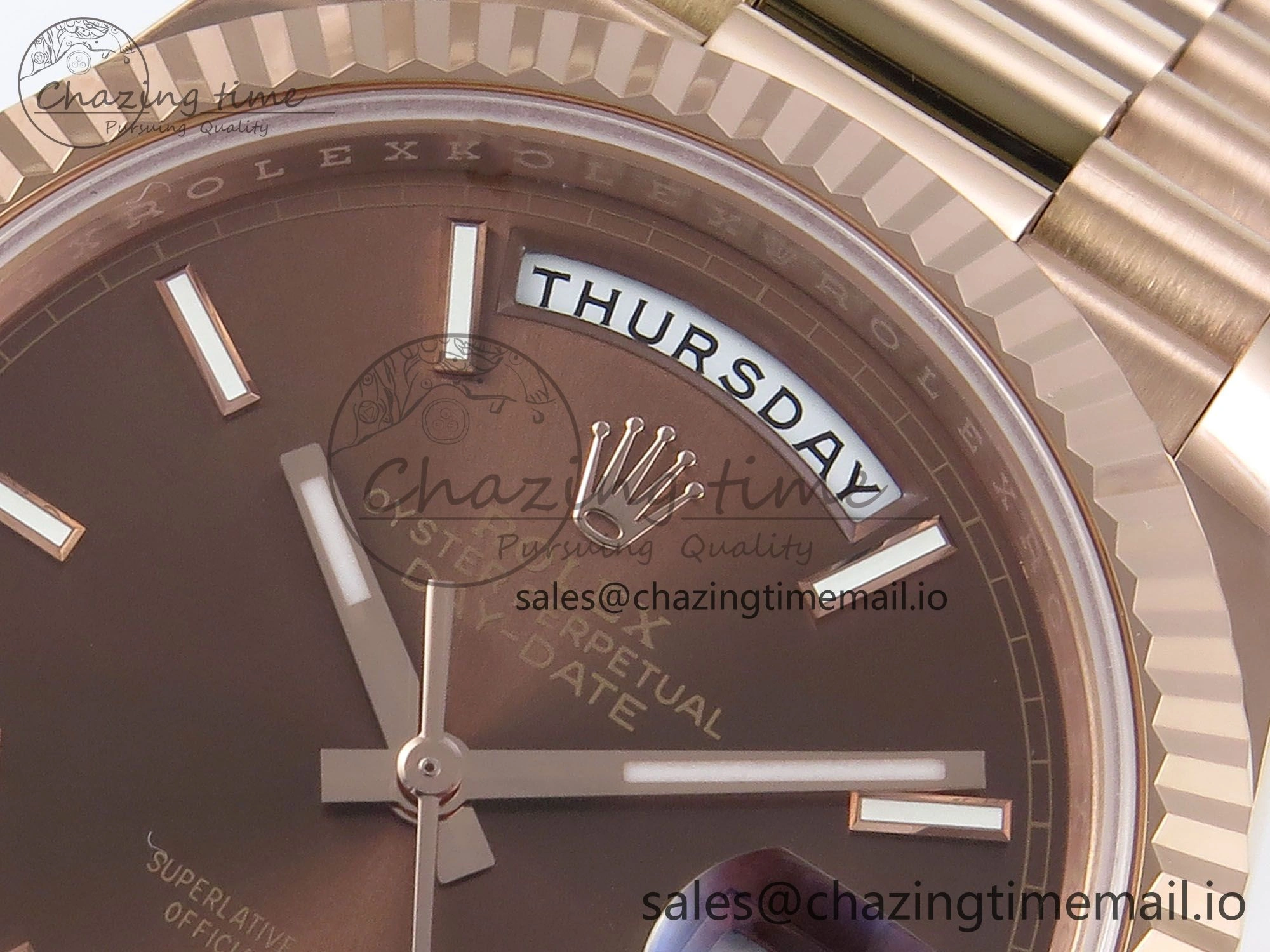 Day Date 40 RG 228235 Noob 1:1 Best Edition Brown Stick Dial on President Bracelet A2836 (Gain Weight)