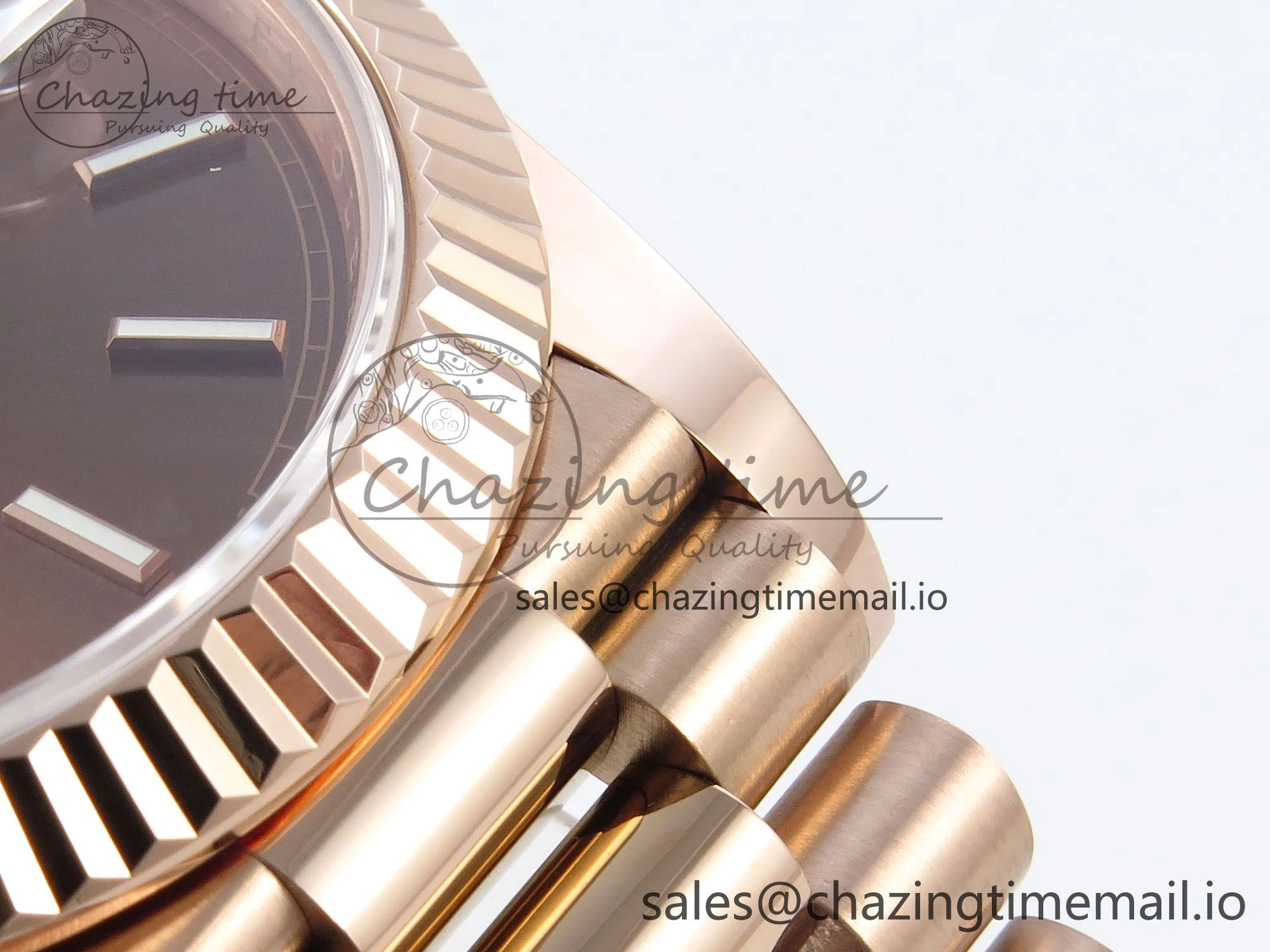 Day Date 40 RG 228235 Noob 1:1 Best Edition Brown Stick Dial on President Bracelet A2836 (Gain Weight)
