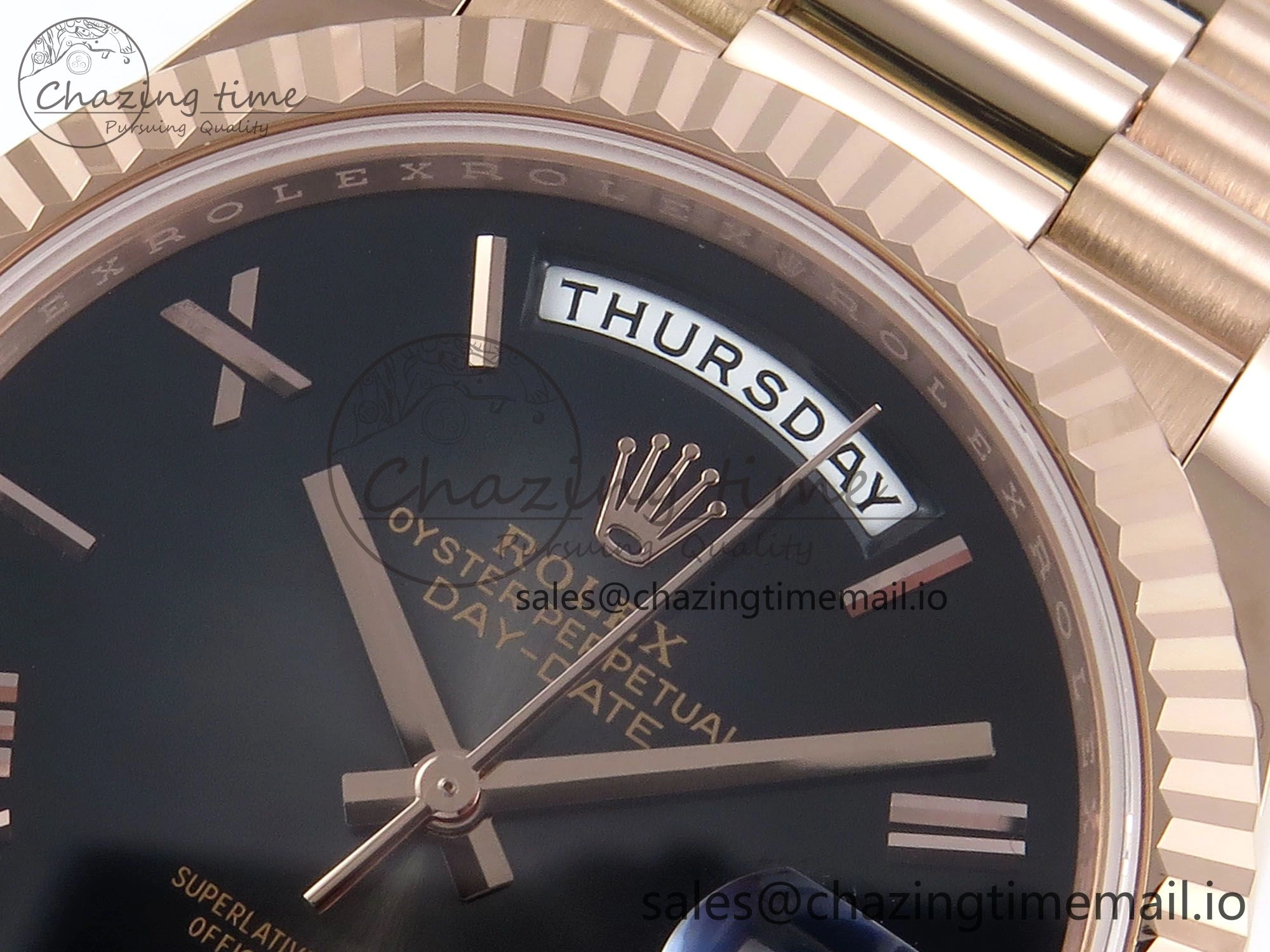 Day Date 40 RG 228235 Noob 1:1 Best Edition Dark Gray Roman Dial on President Bracelet A2836 (Gain Weight)