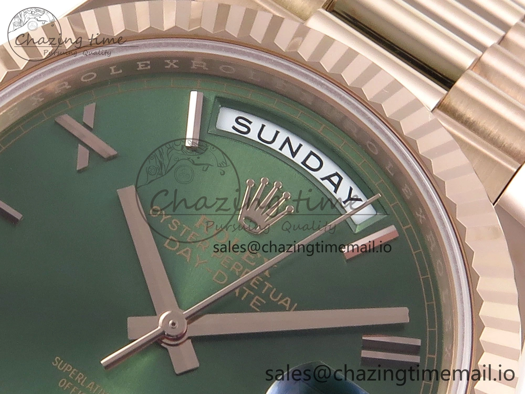 Day Date 40 RG 228235 Noob 1:1 Best Edition Green Roman Dial on President Bracelet A2836 (Gain Weight)