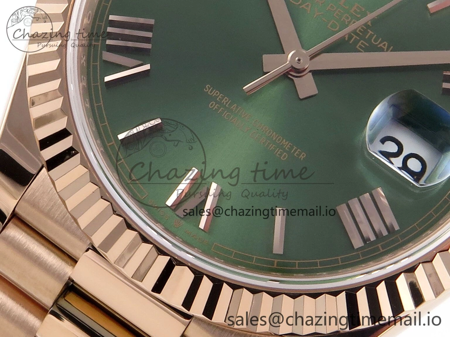 Day Date 40 RG 228235 Noob 1:1 Best Edition Green Roman Dial on President Bracelet A2836 (Gain Weight)