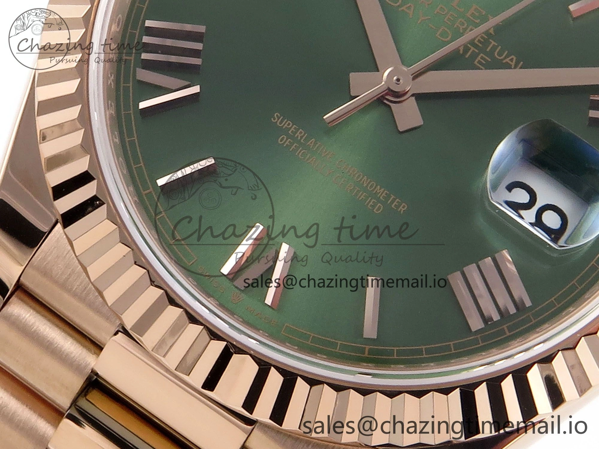 Day Date 40 RG 228235 Noob 1:1 Best Edition Green Roman Dial on President Bracelet A2836 (Gain Weight)