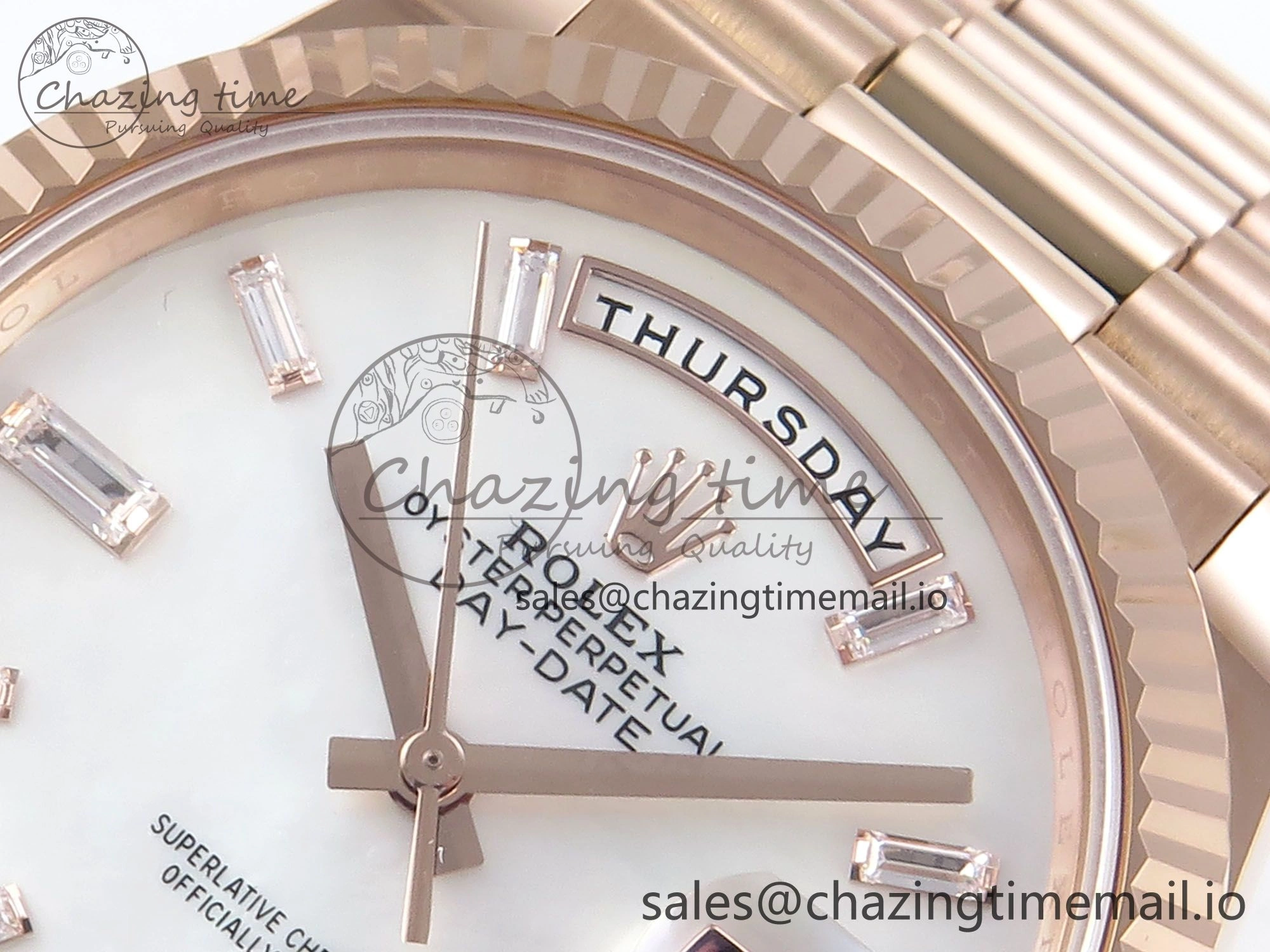 Day Date 40 RG 228235 Noob 1:1 Best Edition White MOP Crystal Dial on President Bracelet A2836 (Gain Weight)