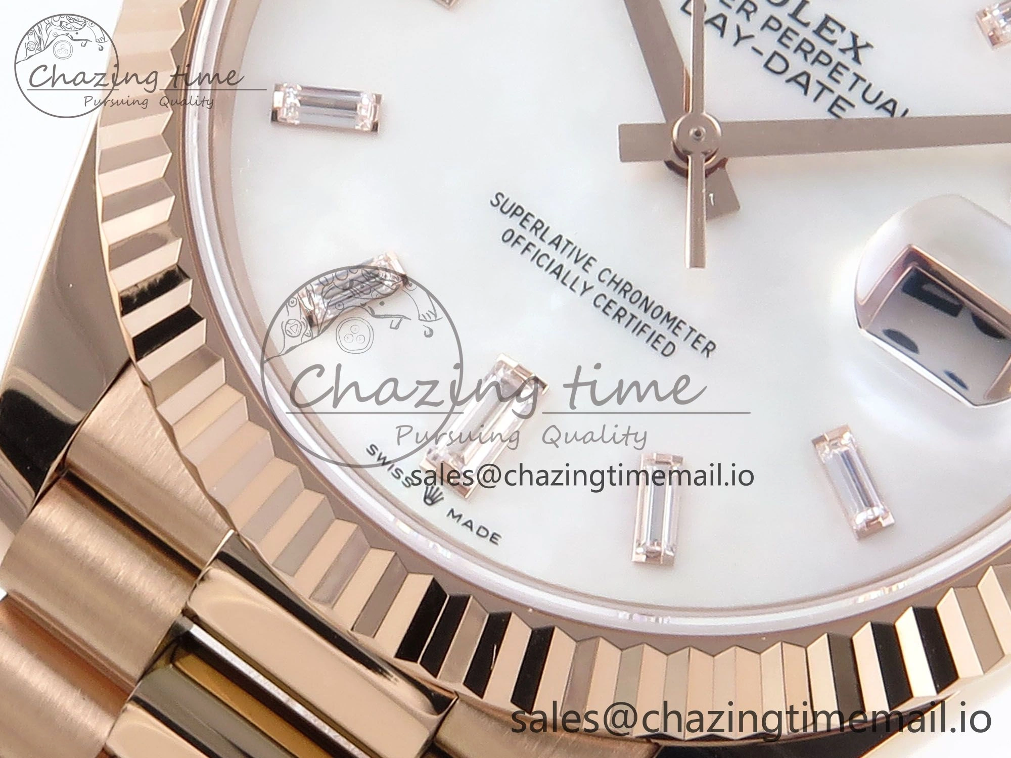 Day Date 40 RG 228235 Noob 1:1 Best Edition White MOP Crystal Dial on President Bracelet A2836 (Gain Weight)