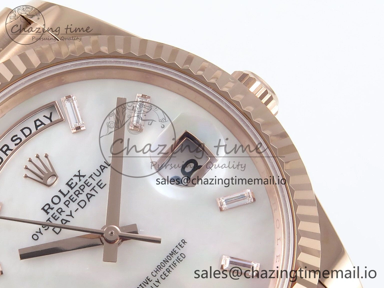 Day Date 40 RG 228235 Noob 1:1 Best Edition White MOP Crystal Dial on President Bracelet A2836 (Gain Weight)
