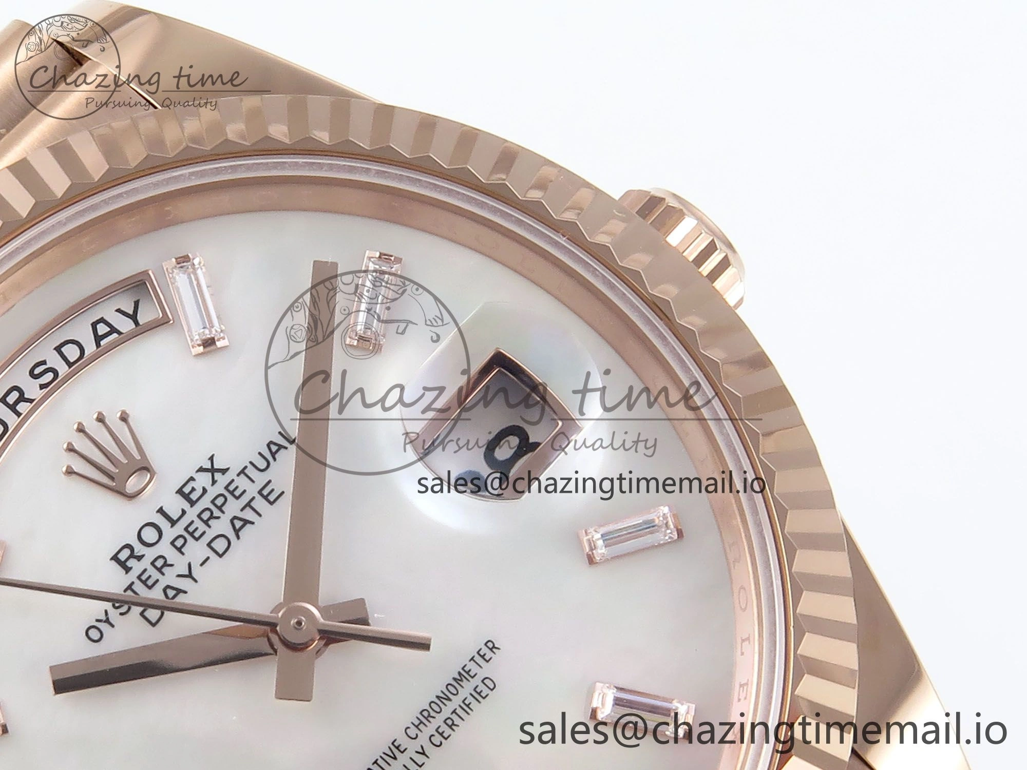 Day Date 40 RG 228235 Noob 1:1 Best Edition White MOP Crystal Dial on President Bracelet A2836 (Gain Weight)