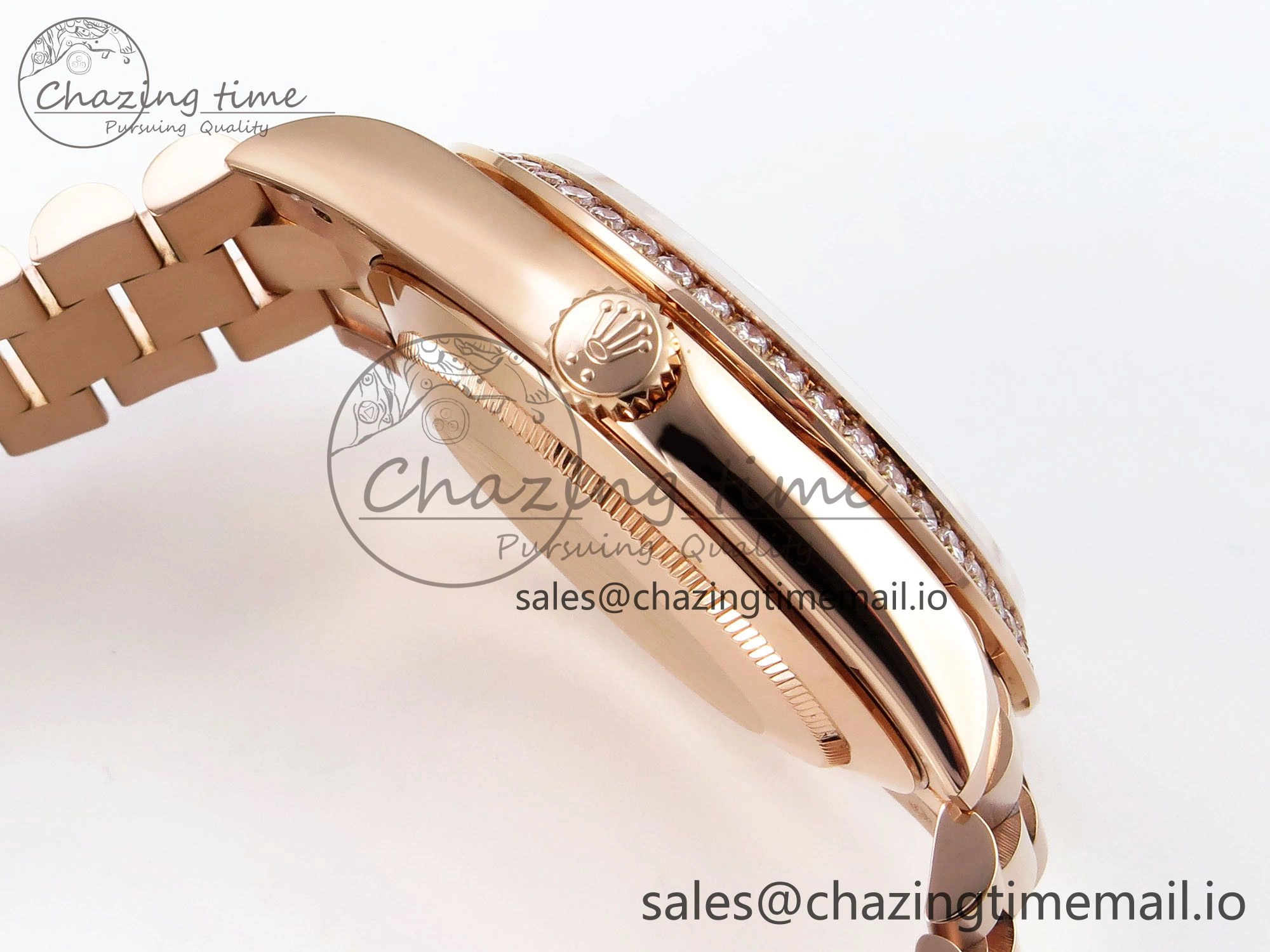 Day Date 40 RG 228235 QF 1:1 Best Edition Blue Dial Crystal Markers on President Bracelet VR2836