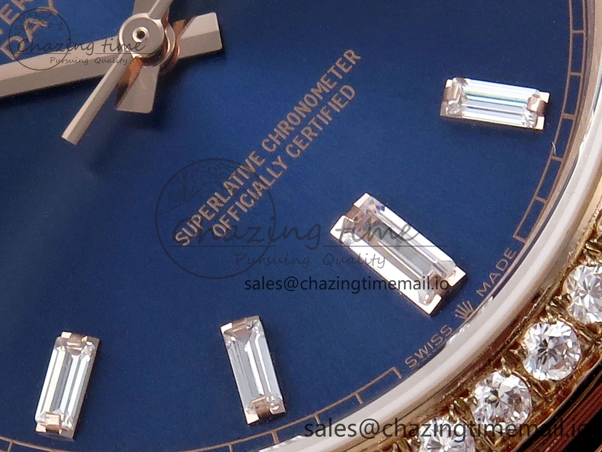 Day Date 40 RG 228235 QF 1:1 Best Edition Blue Dial Crystal Markers on President Bracelet VR2836
