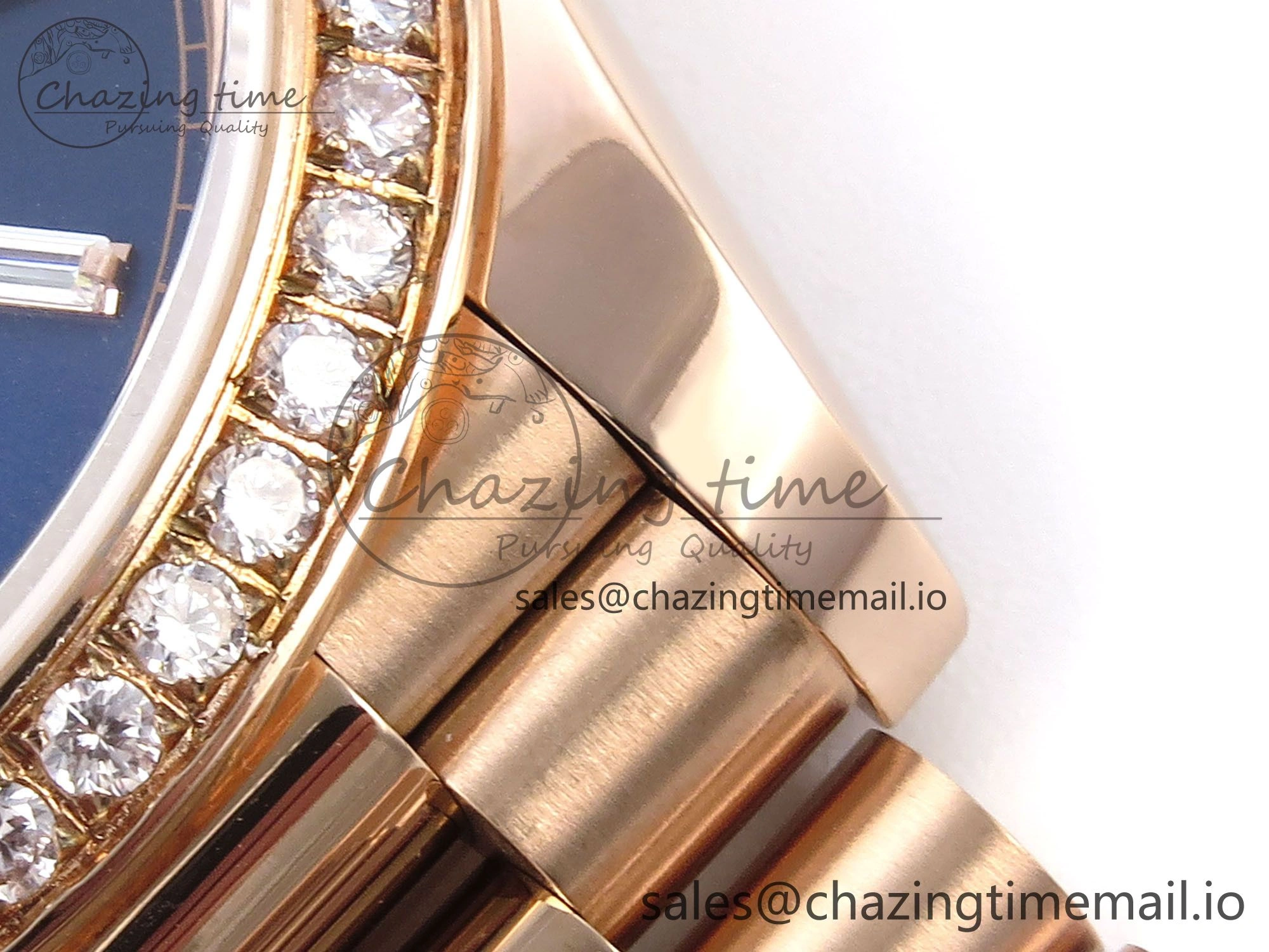 Day Date 40 RG 228235 QF 1:1 Best Edition Blue Dial Crystal Markers on President Bracelet VR2836
