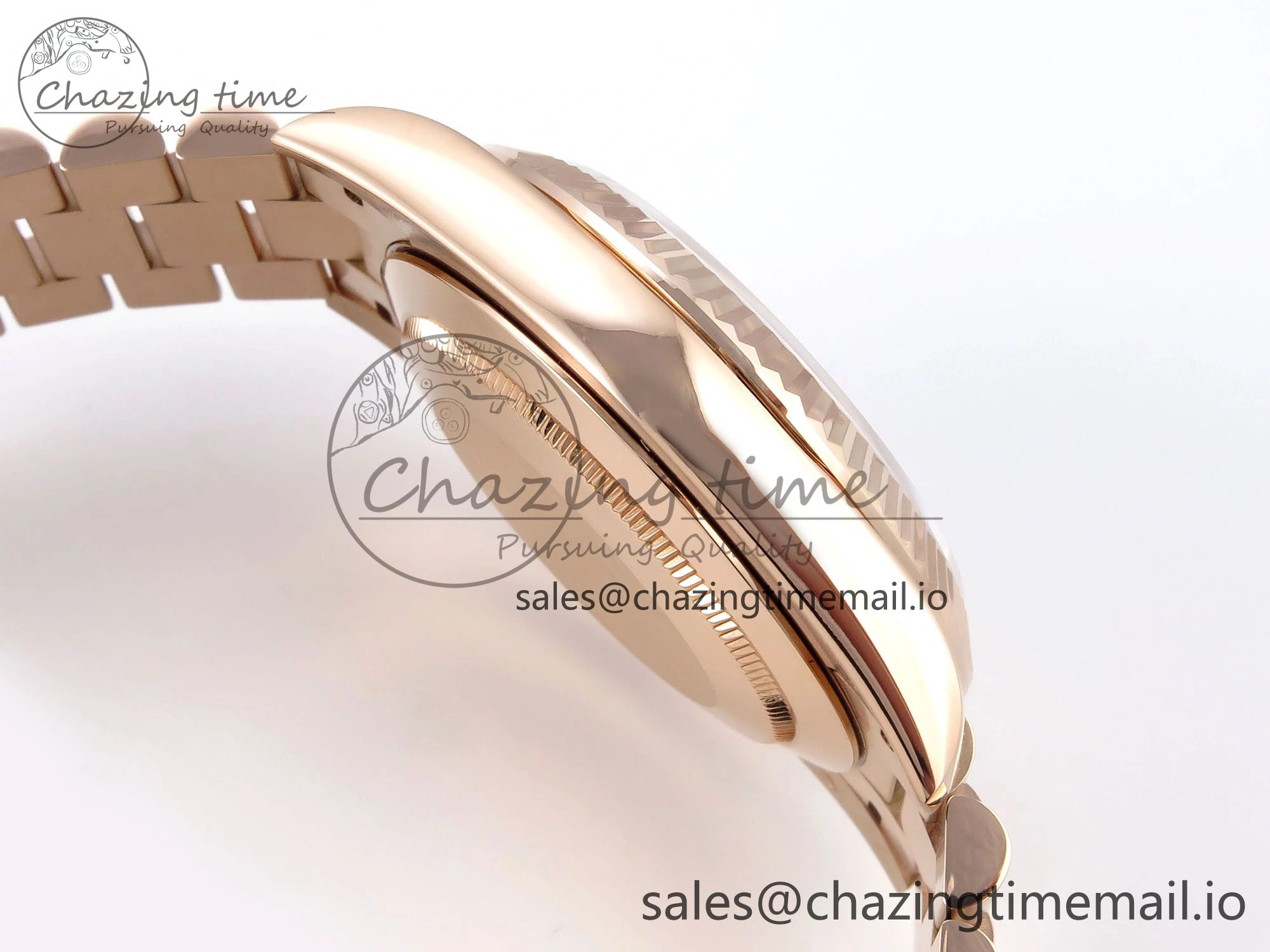 Day Date 40 RG 228235 QF 1:1 Best Edition Diamonds Bezel Blue Dial Crystal Markers on President Bracelet VR2836