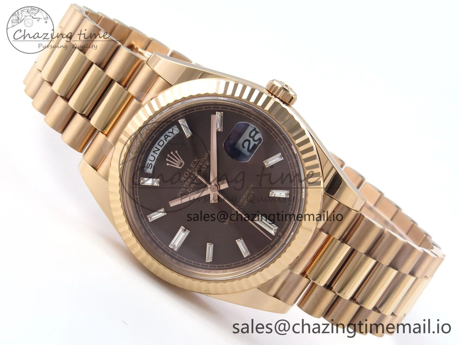 Day Date 40 RG 228235 THBF 1:1 Best Edition Black Crystal Dial on President Bracelet VR3255 V3 (Gain Weight)