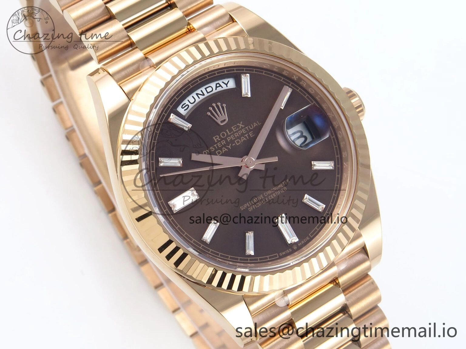 Day Date 40 RG 228235 THBF 1:1 Best Edition Black Crystal Dial on President Bracelet VR3255 V3 (Gain Weight)