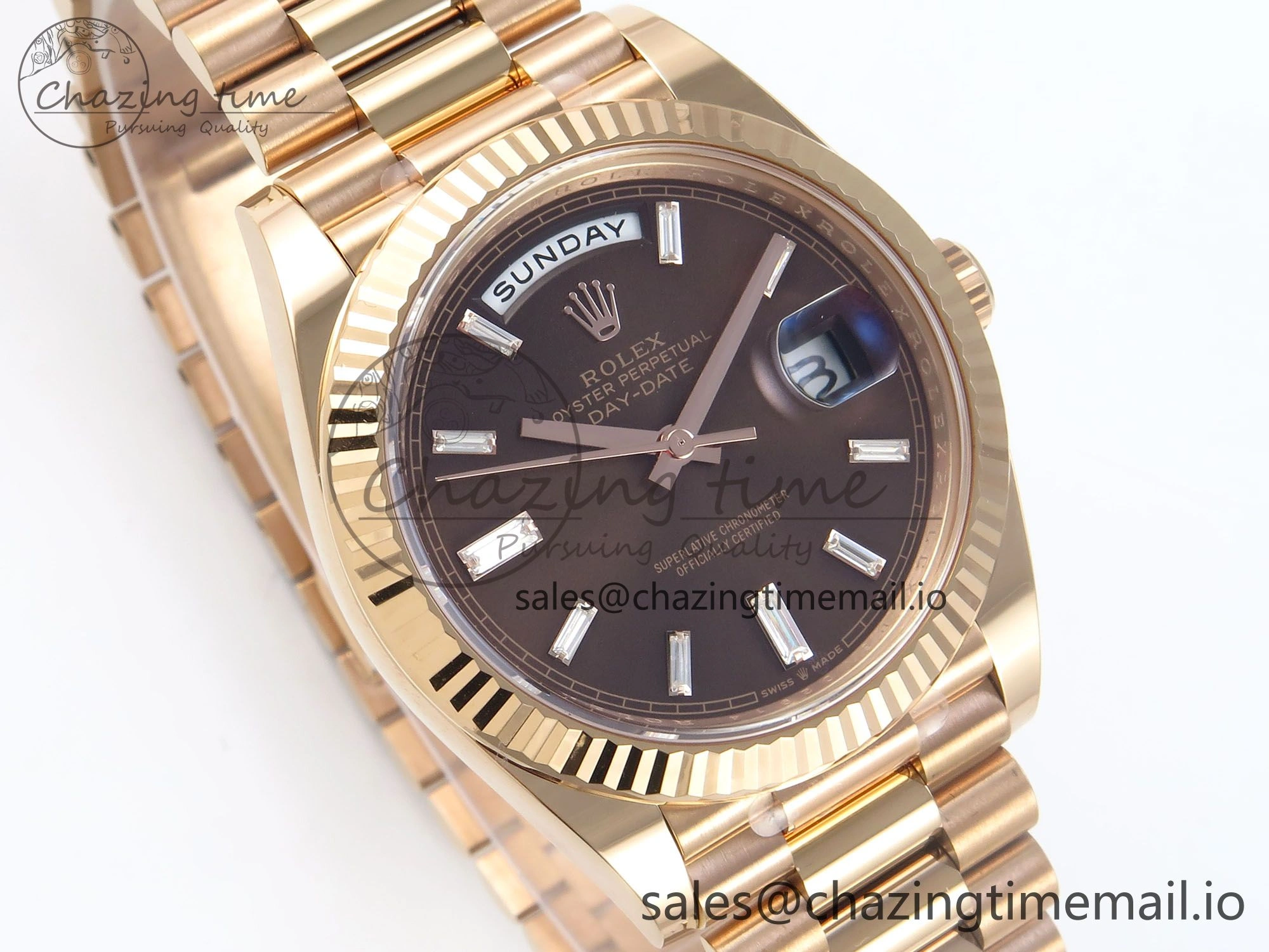 Day Date 40 RG 228235 THBF 1:1 Best Edition Black Crystal Dial on President Bracelet VR3255 V3 (Gain Weight)