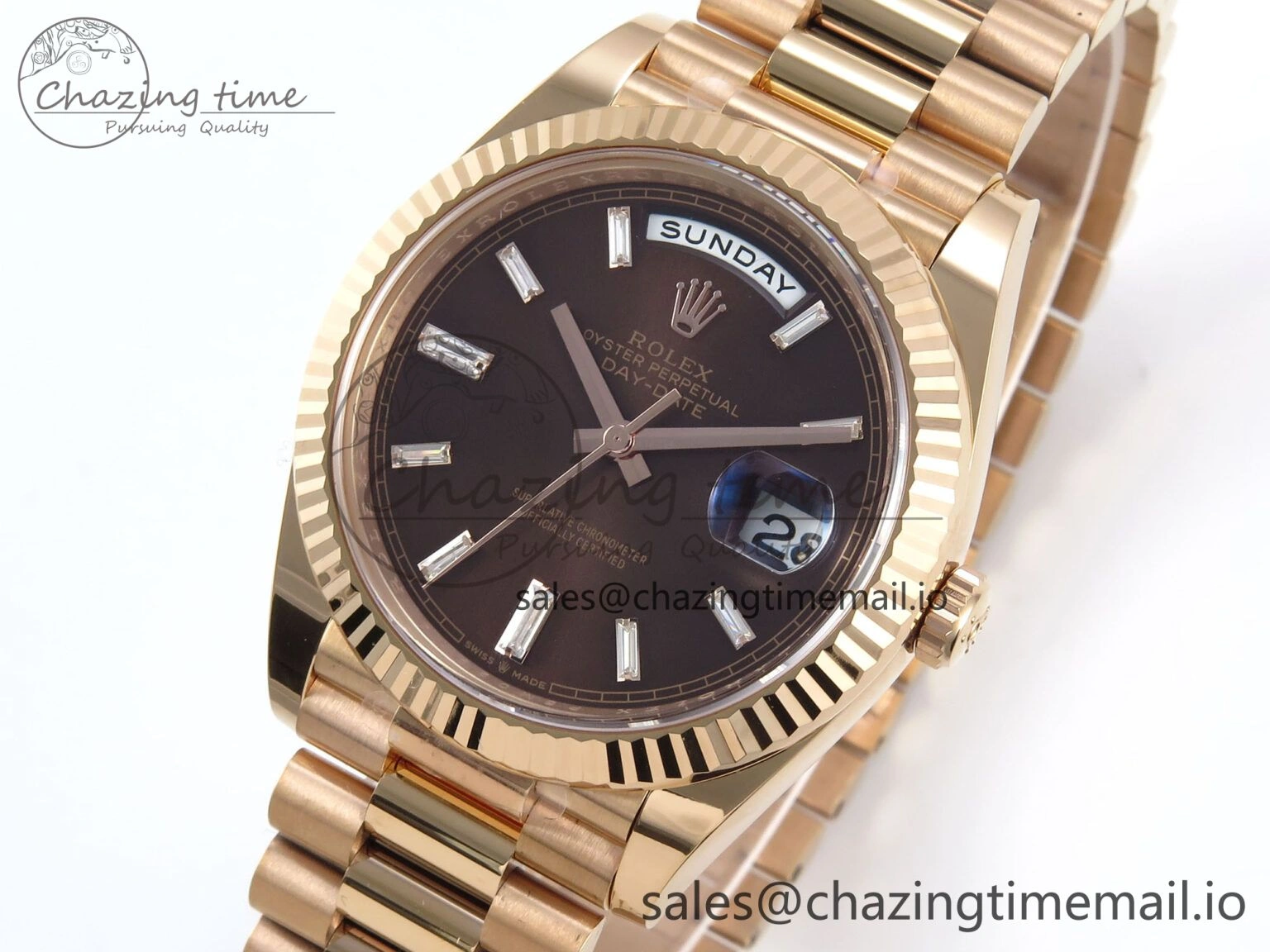 Day Date 40 RG 228235 THBF 1:1 Best Edition Black Crystal Dial on President Bracelet VR3255 V3 (Gain Weight)