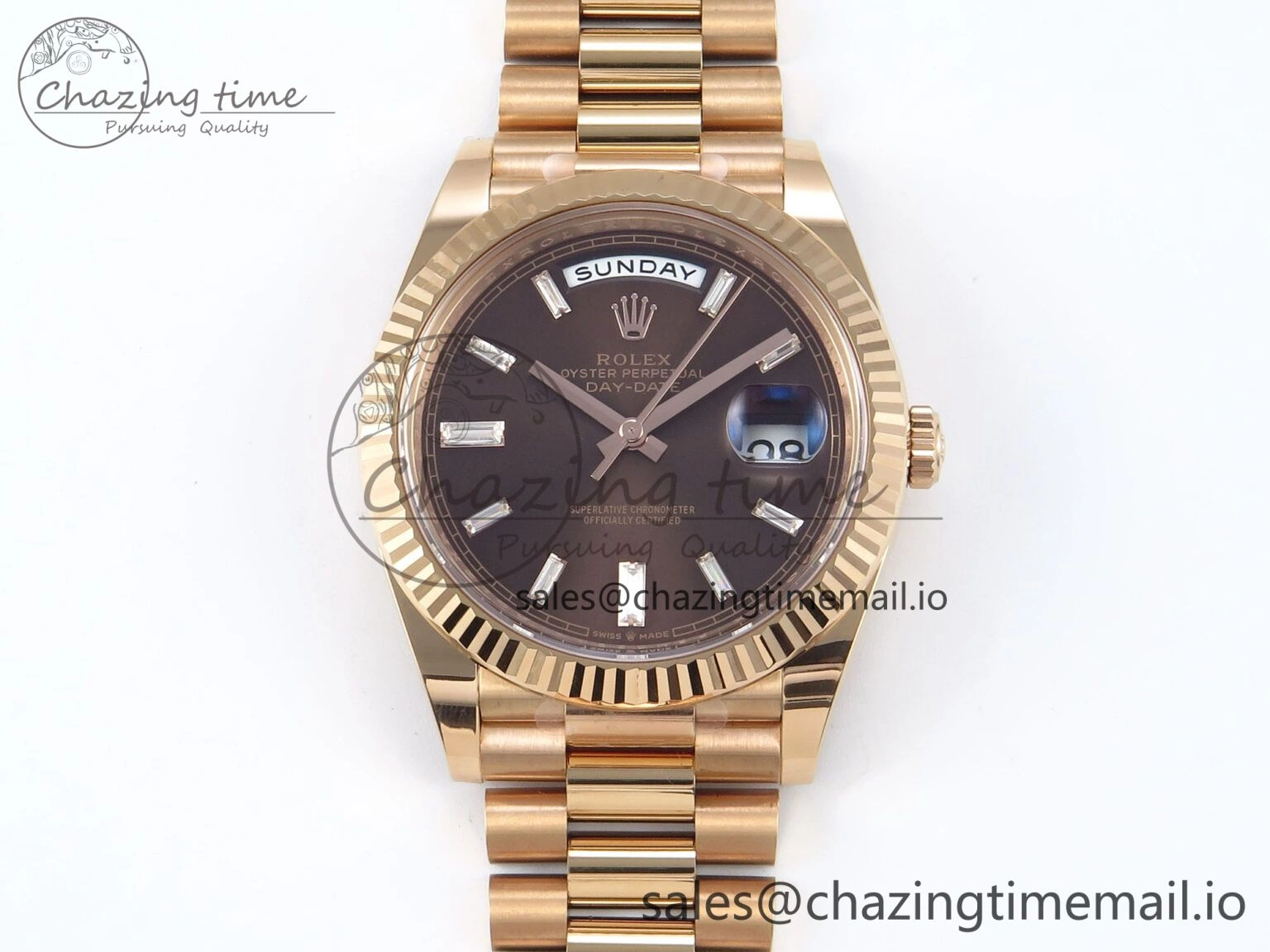 Day Date 40 RG 228235 THBF 1:1 Best Edition Black Crystal Dial on President Bracelet VR3255 V3 (Gain Weight)